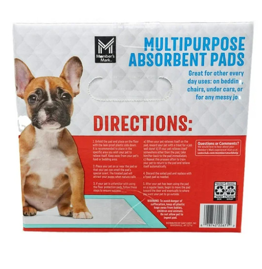 Member’s Mark Multipurpose Absorbent Training Pads, 23″ x 24″ ,120 ct.