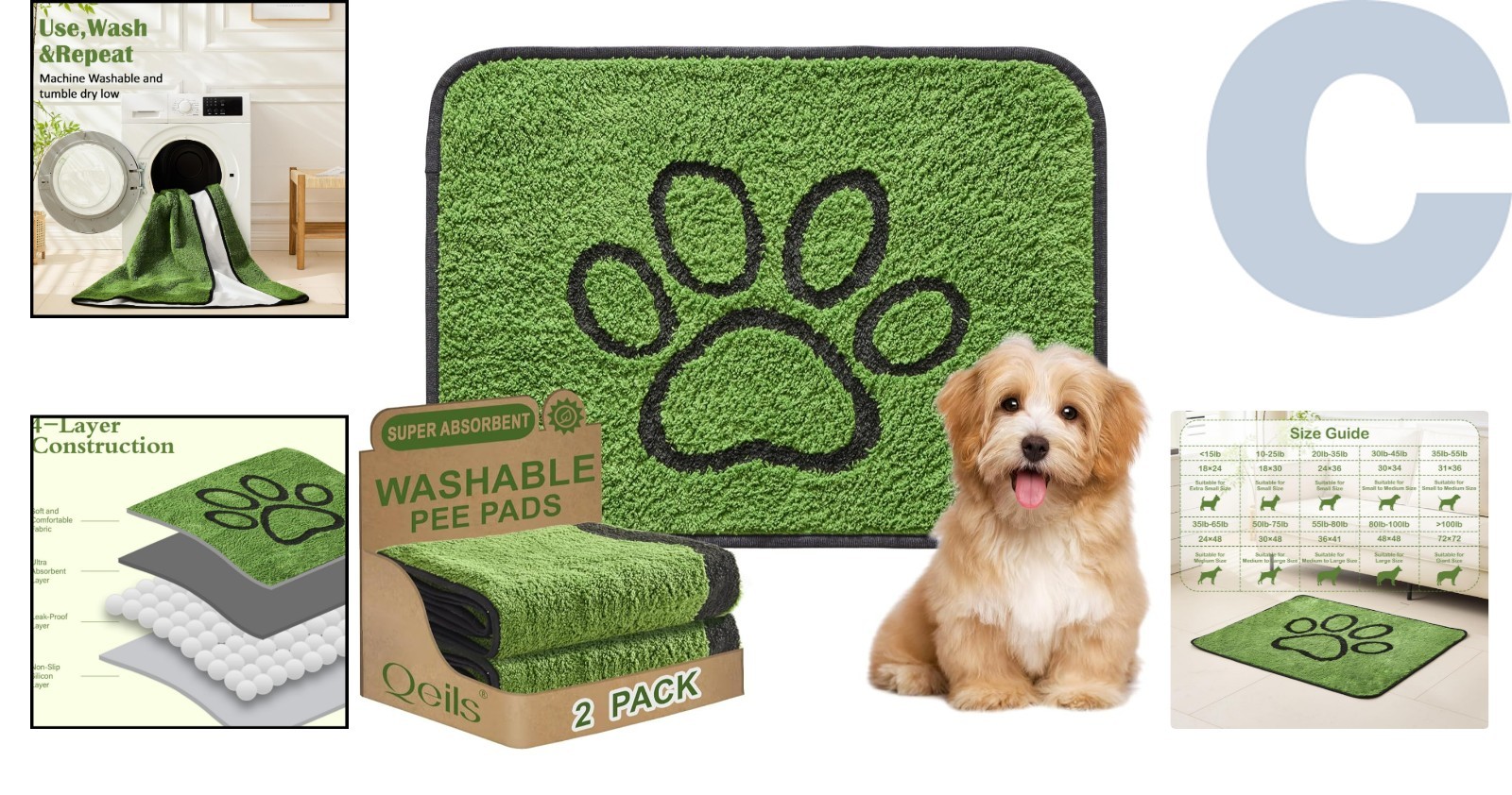 Soft & Absorbent Dog Training Pads – 2 Pack Leakproof Solution for Crates & Beds