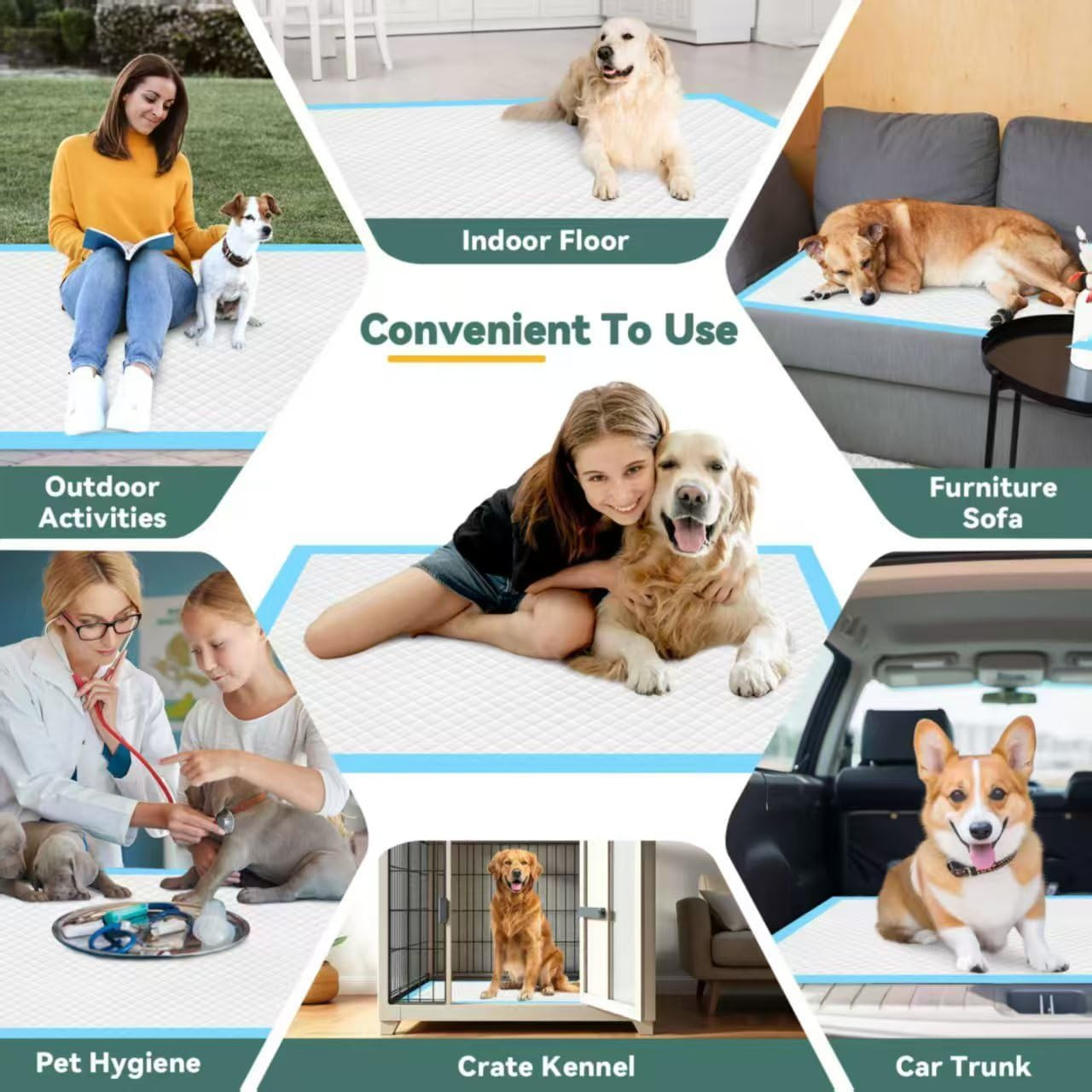 60 Count Extra Large Dog Pee Pads 28″ X 34″, Super Absorbent X-Large Puppy Pads