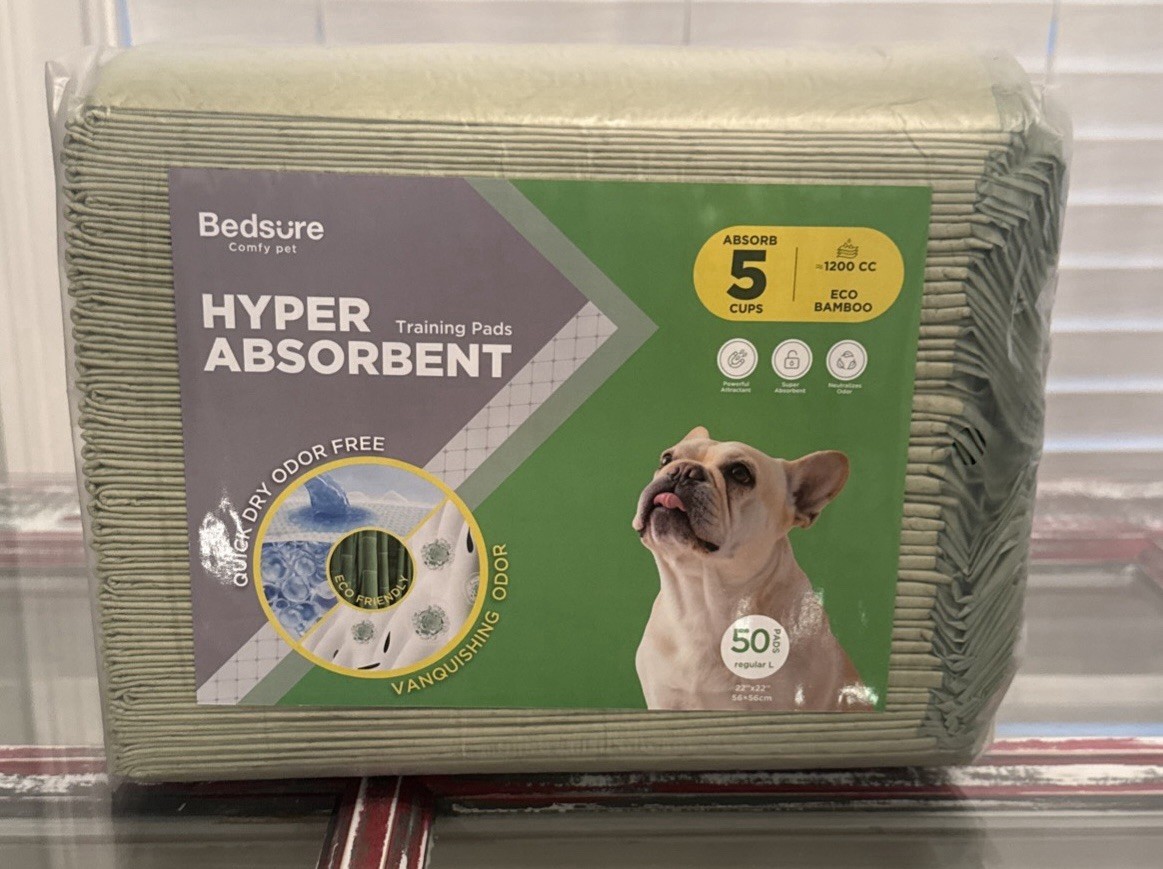 Bedsure Comfy Pet Hyper Absorbent Training Pads Size Large 22”x 22”
