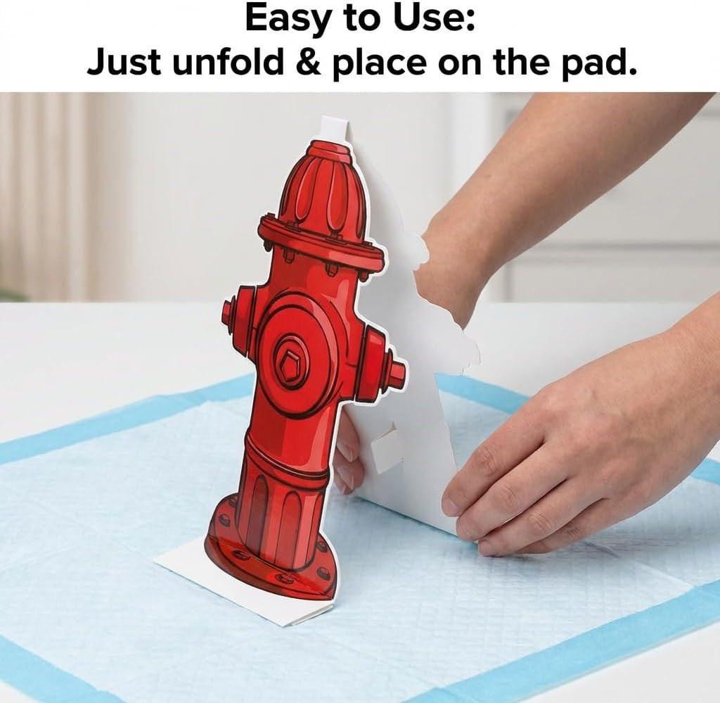 Dog Pee Post Guide Paper Pee Trainer, 20Pcs Hydrant Shaped Pet Diaper Pad Guide
