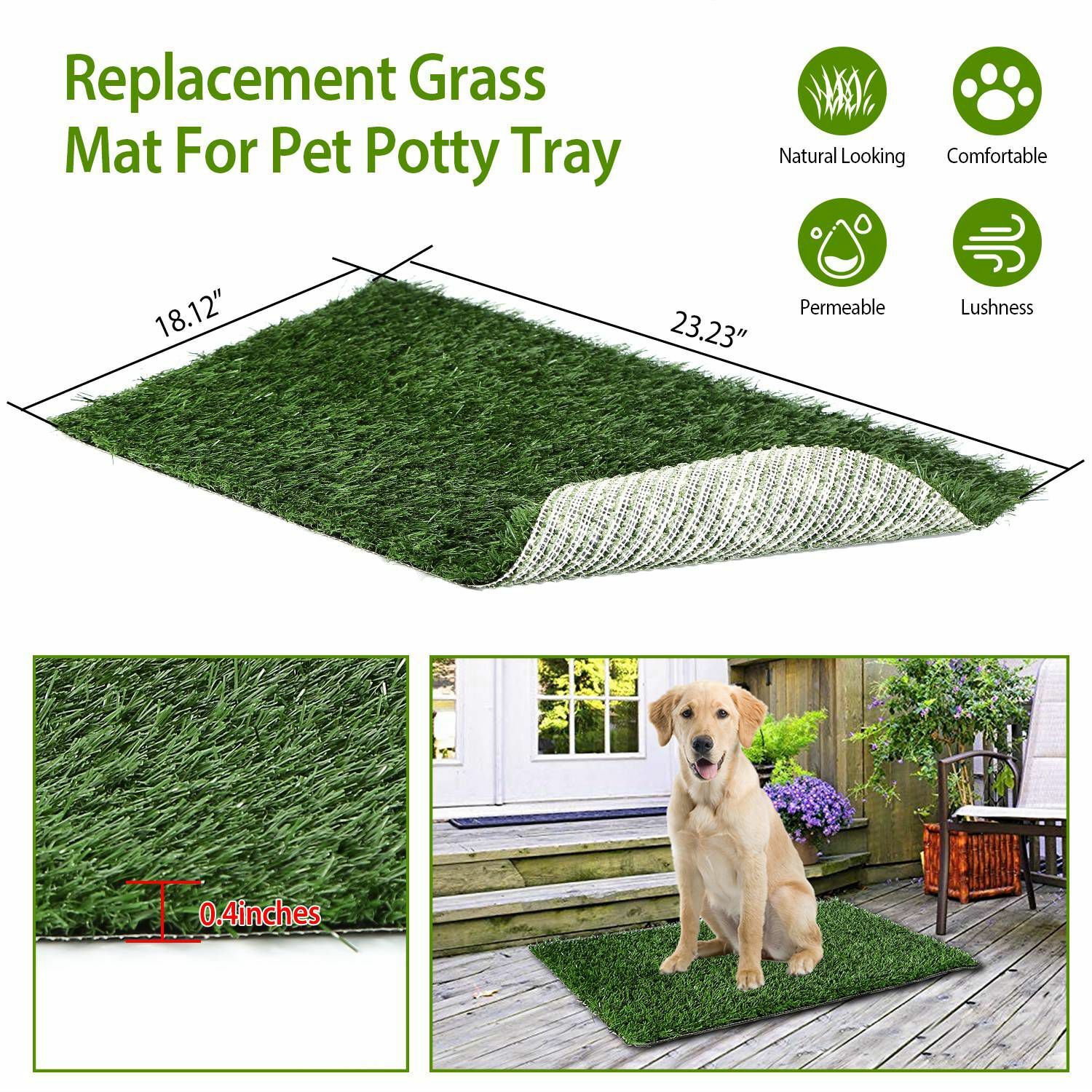 Puppy Dog Pets Potty Indoor Training Pee Pad Mat Tray Dogs Grass House Toilet US