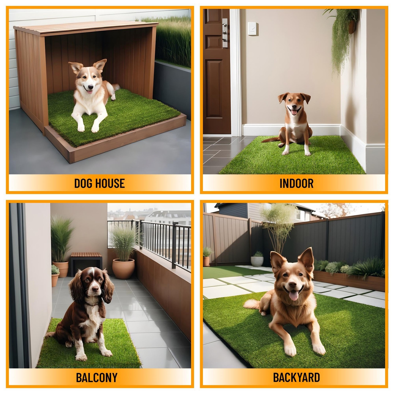 Ottomanson Artificial Grass Puppy Potty 1’3″ x 2’6″ (Pet), Black Tray/Grass