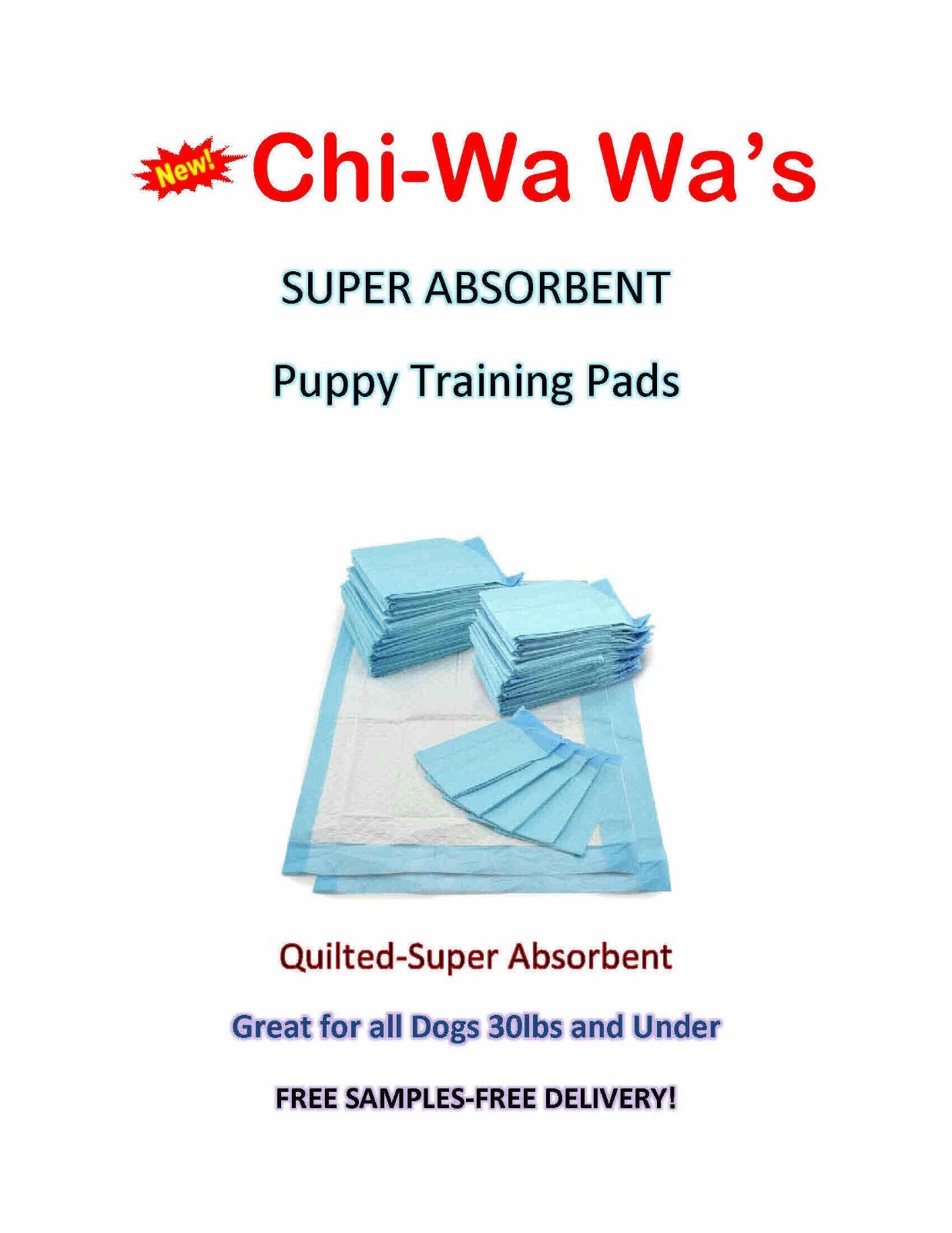 17×24″ 300-ULTRA Absorbent Quilted Chi-Wa-Wa’s 5-Layer Puppy Training PEE pads