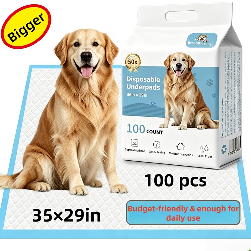 35′ X 29′ XXXL Super Absorbent Dog Pee Pads – Leak-Proof, Odor-Control
