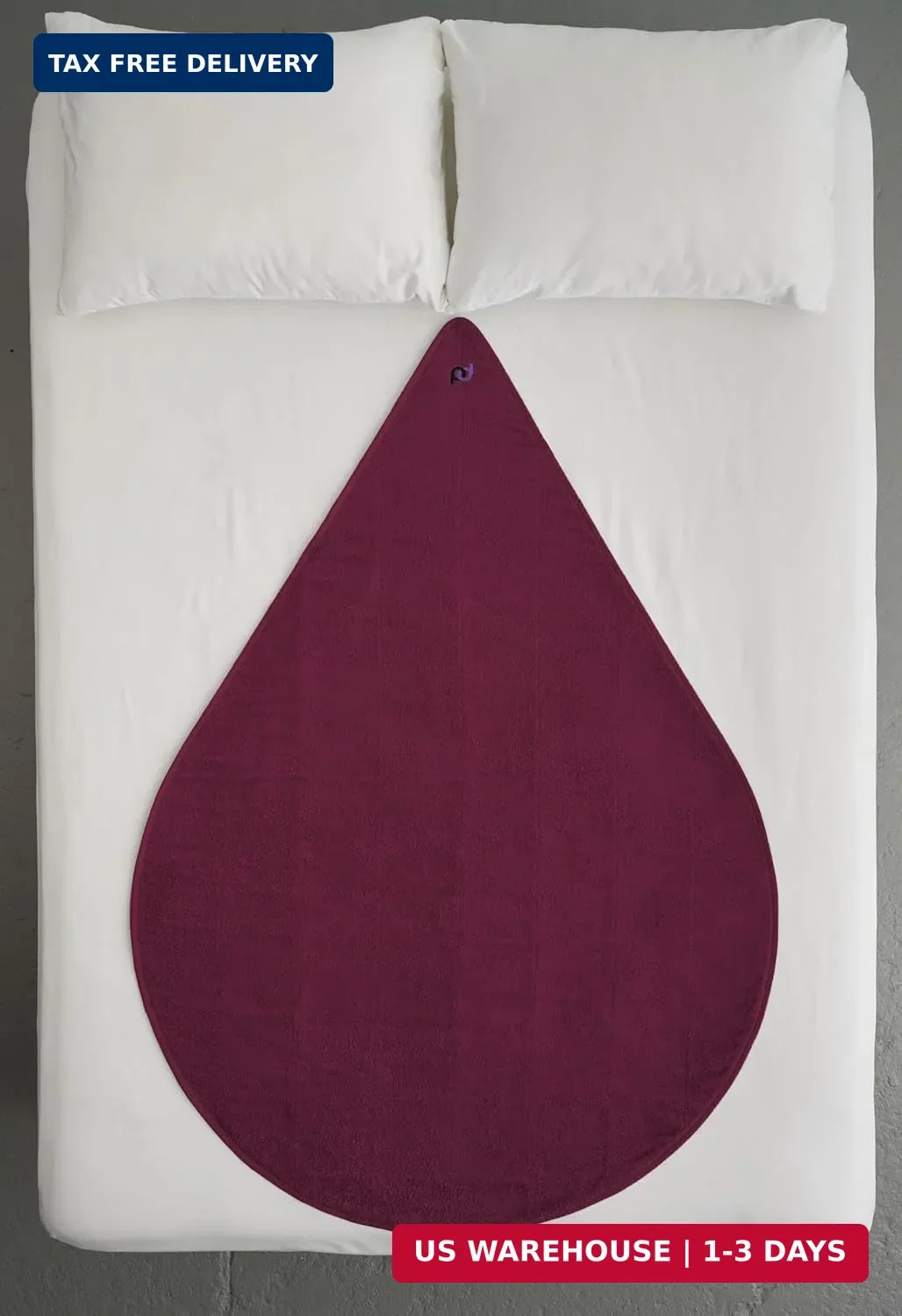 Waterproof Intimacy Mat, Reusable, Plum, 57 x 40 inch | Washable, quiet