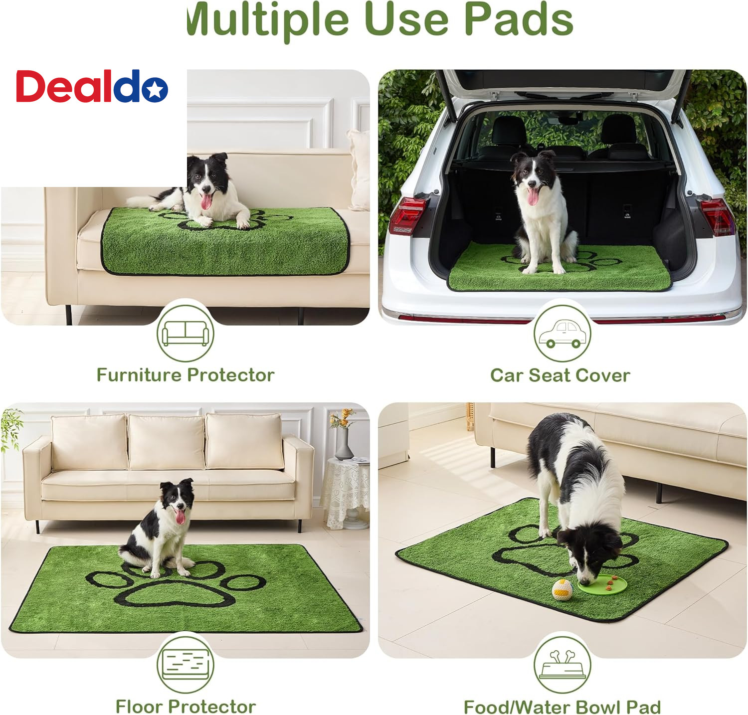 Reusable Dog Pee Pads, 2 Pack Super Absorbent & Leakproof Washable Puppy Pads wi