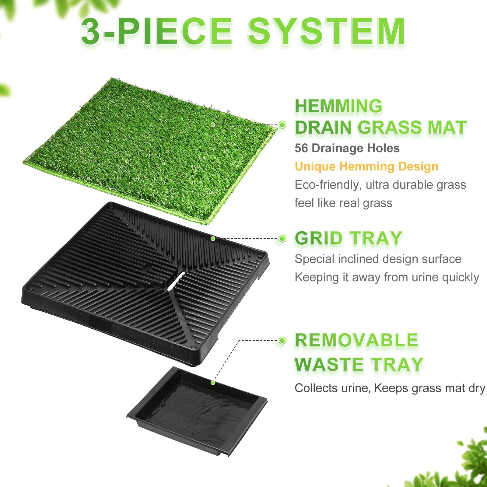 Dog Toilet Indoor Puppy Training Pad, Dog Potty Pet Training Grass Mat, Remov…
