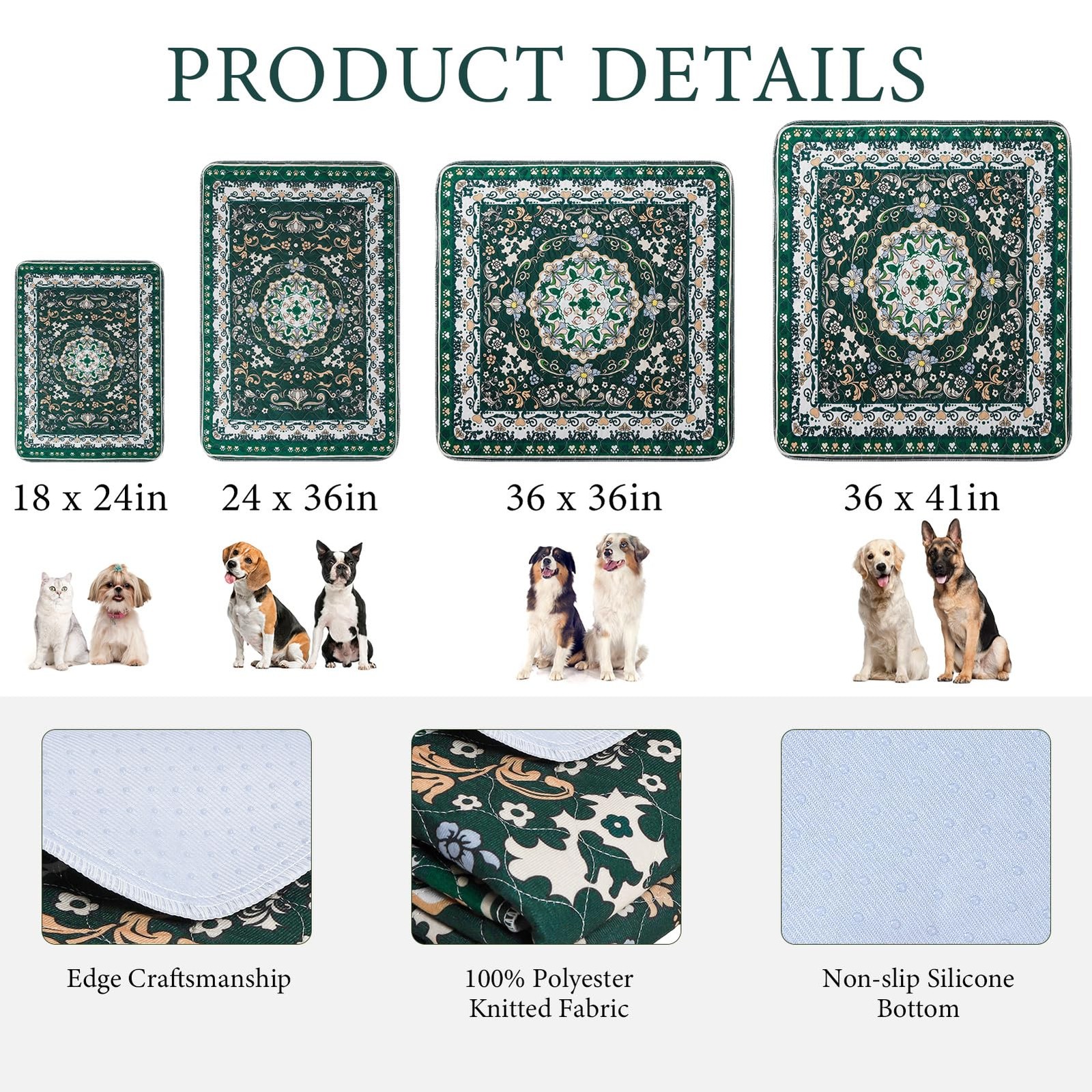 Washable Puppy Pee Pads for Dogs with Pheromones (Green 18″ X24″ 2 Pack), Traini