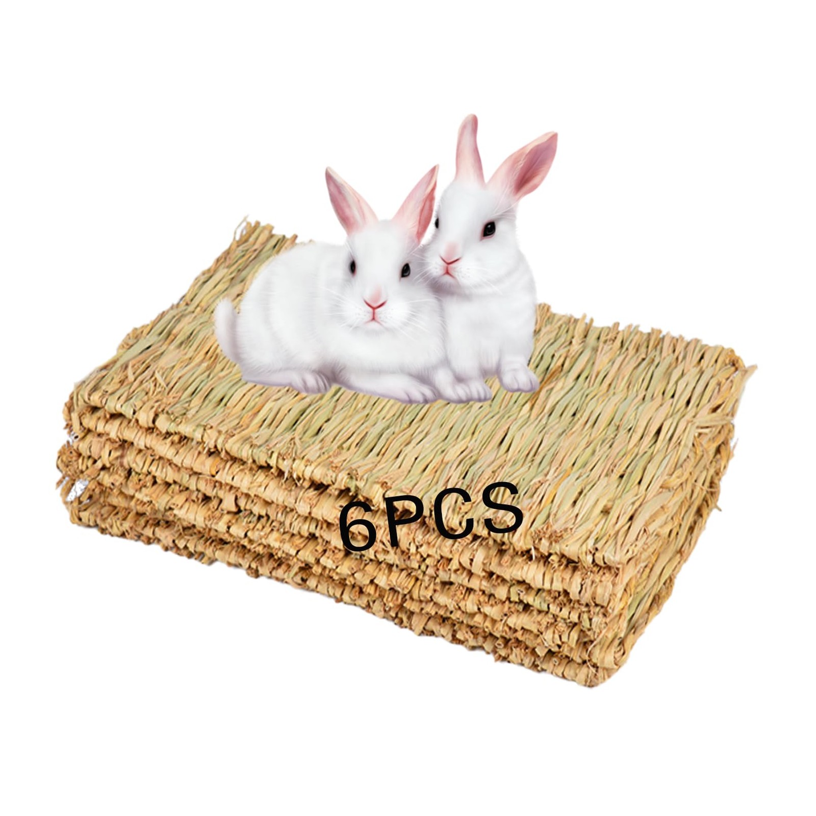 MUYG Rabbit Grass Mat,Grass Mats for Rabbits Bunny 11.0×8.3×0.2 IN, Yellow