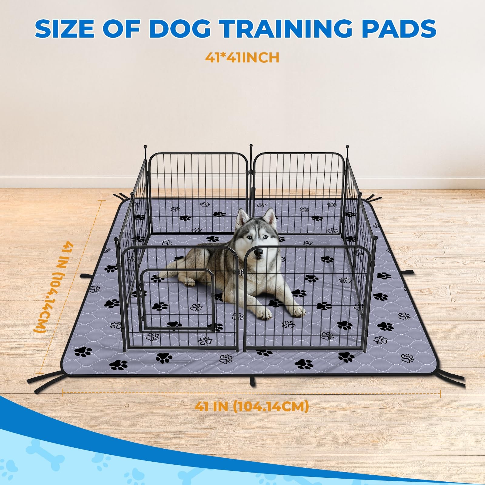 2 Pack Washable Pee Pads For Dogs 41×41 Inch Absorbent Leakproof Reusable
