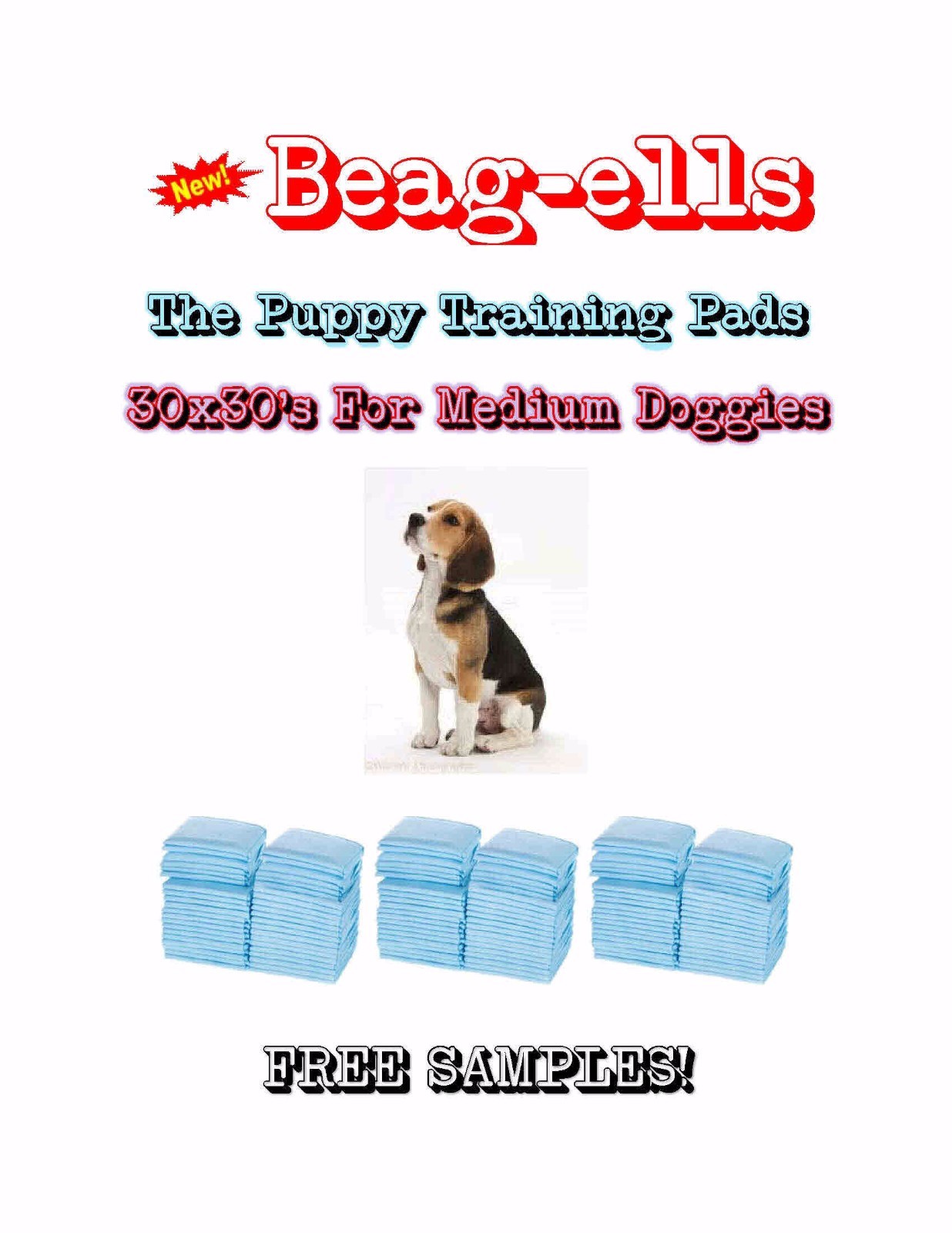 150 30×30″ Beag-ells The Lightweight Puppy Training Piddle Pads for Medium Dogs