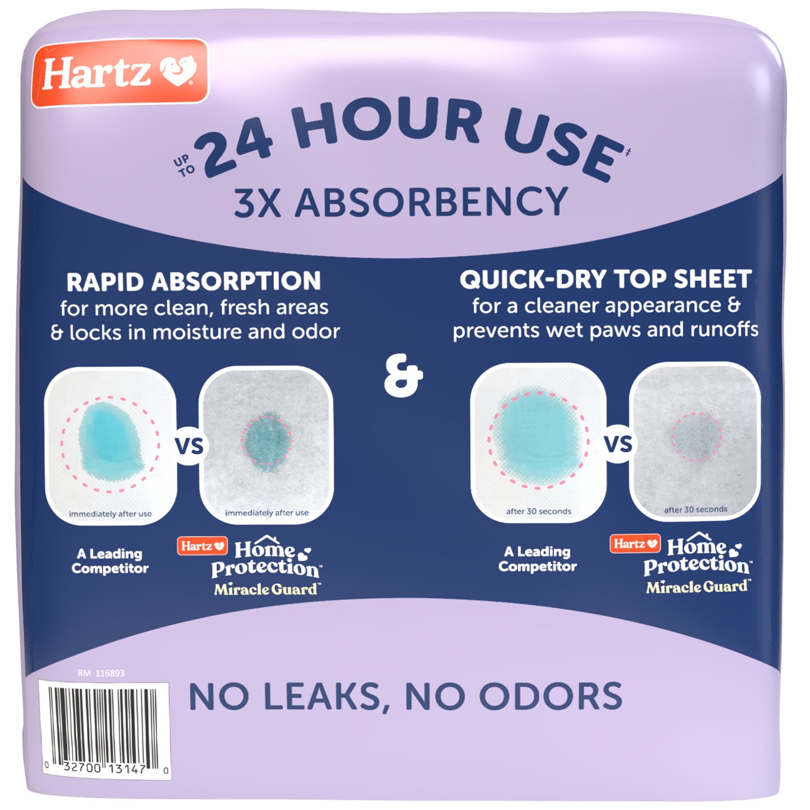 Hartz Miracle Guard Dog and Puppy Pads Max Absorbency 24 Hour Use Odor