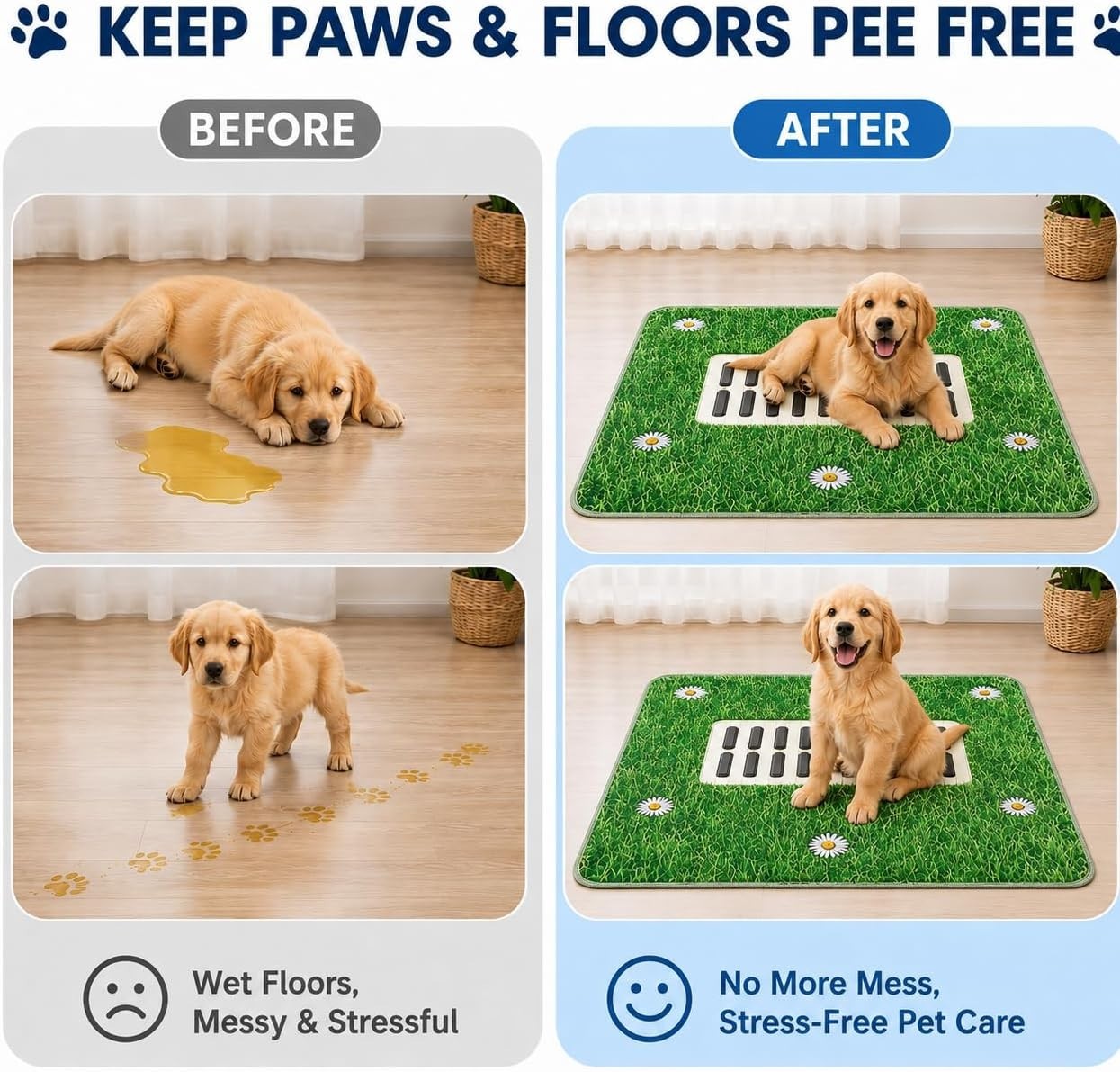 Washable Pee Pads for Dogs, 2 Pack Lawn Puppy Pads, 31” x 36” | Highly Abso…