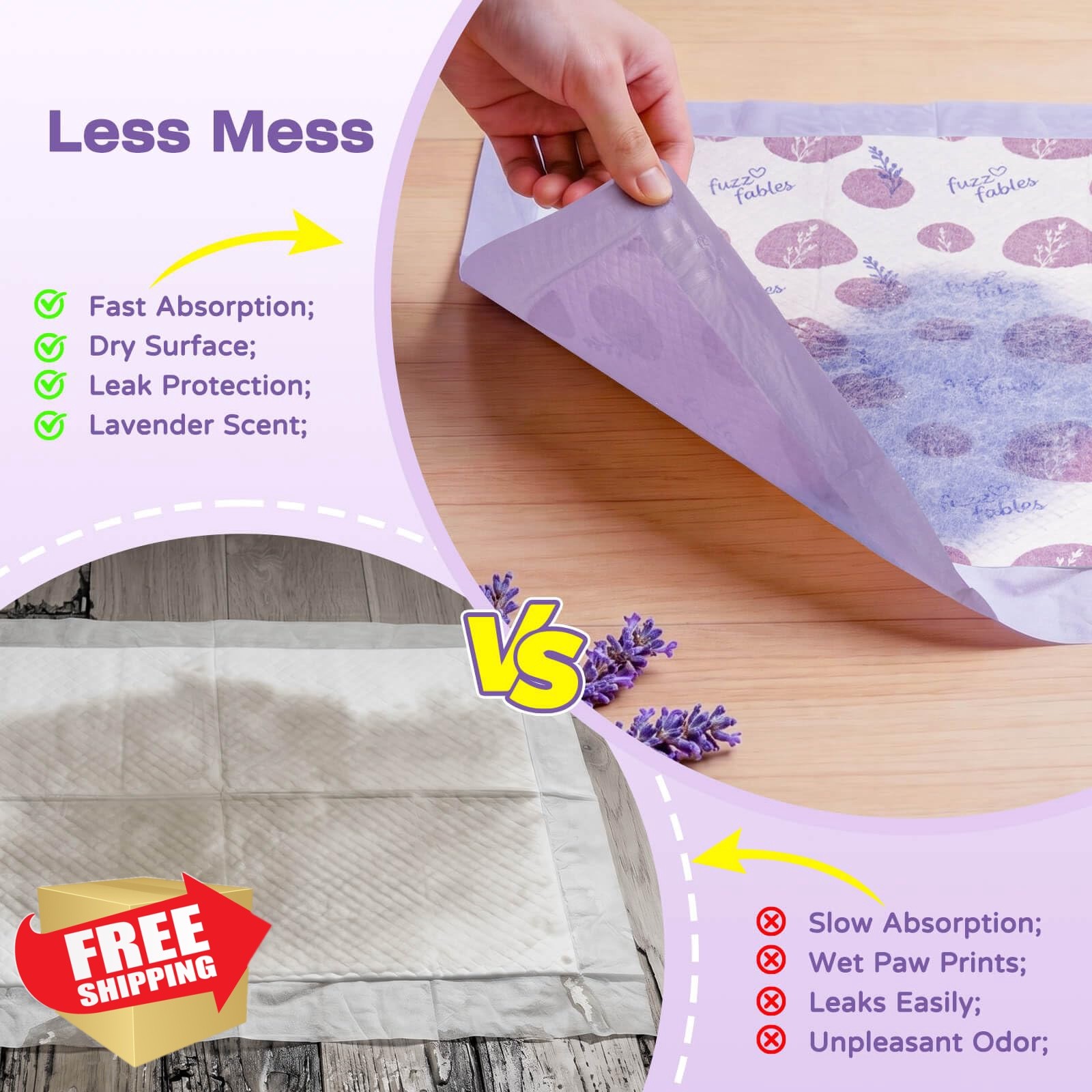 FuzzFables Dog Training Pads 36x36in-30Ct