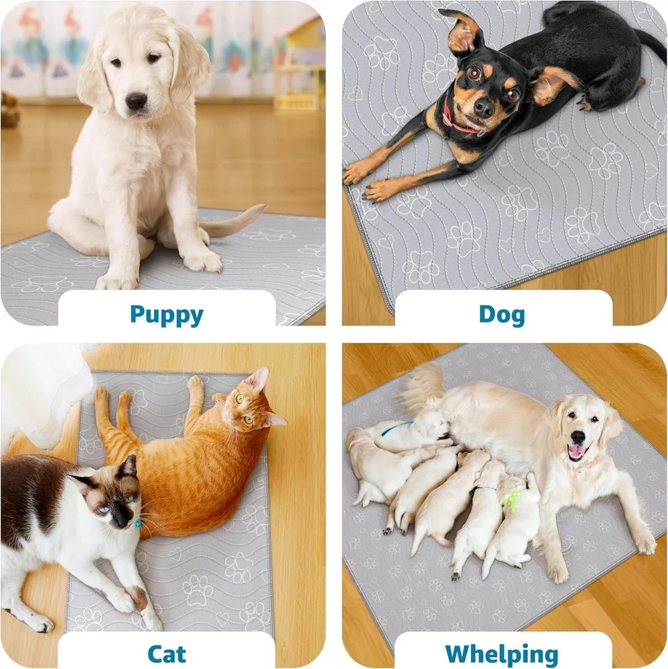 Washable Pee Pads for Dogs, 2Pack Reusable Puppy Pads, Fast Absorbent Dog Pee Pa