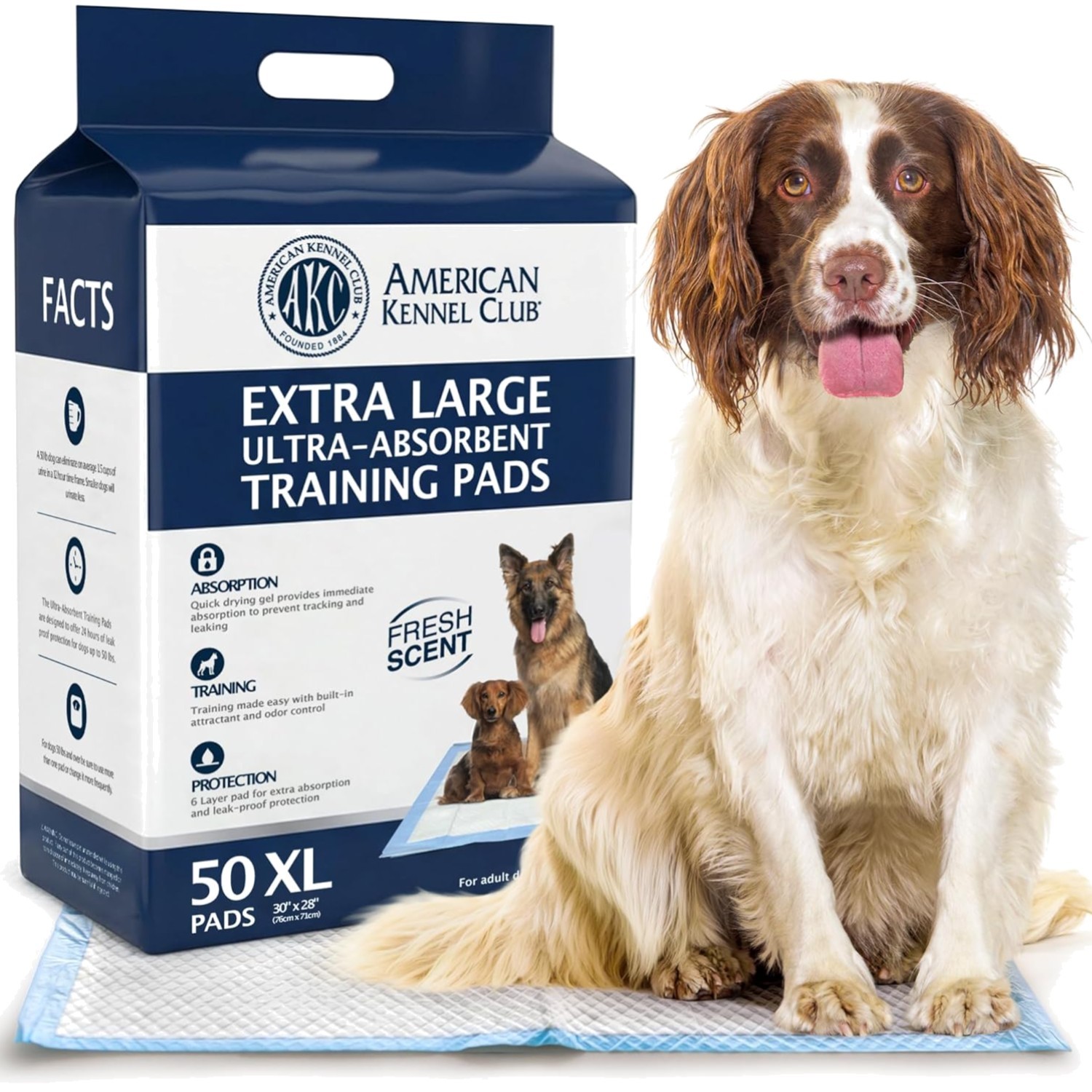 Scented Ultra Absorbent Puppy Training Pads – 50 Count, 28×30 Inches