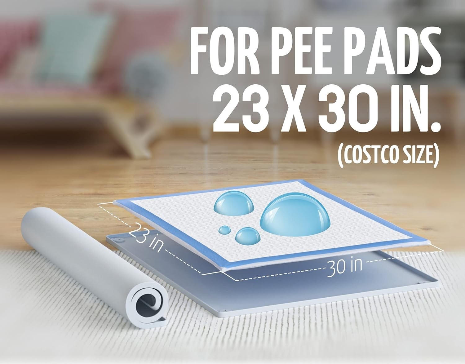 Non-Slip Dog Pee Pad Holder – Easy-Clean Silicone Tray for Indoor Use, 30” x 23”