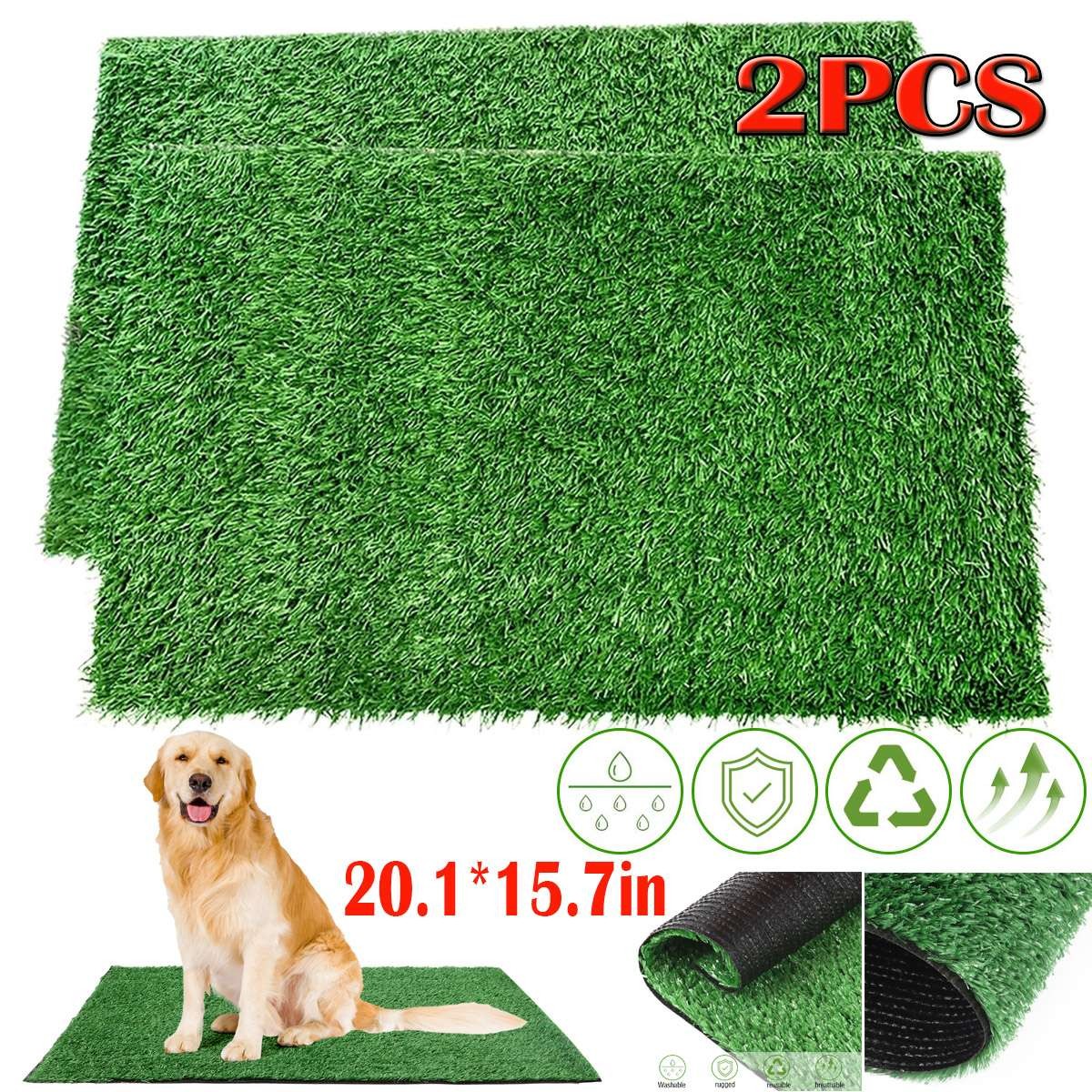2 Pcs Puppy Dog Pet Potty Training Pee Pad Mat Tray Grass House Toilet Indoor