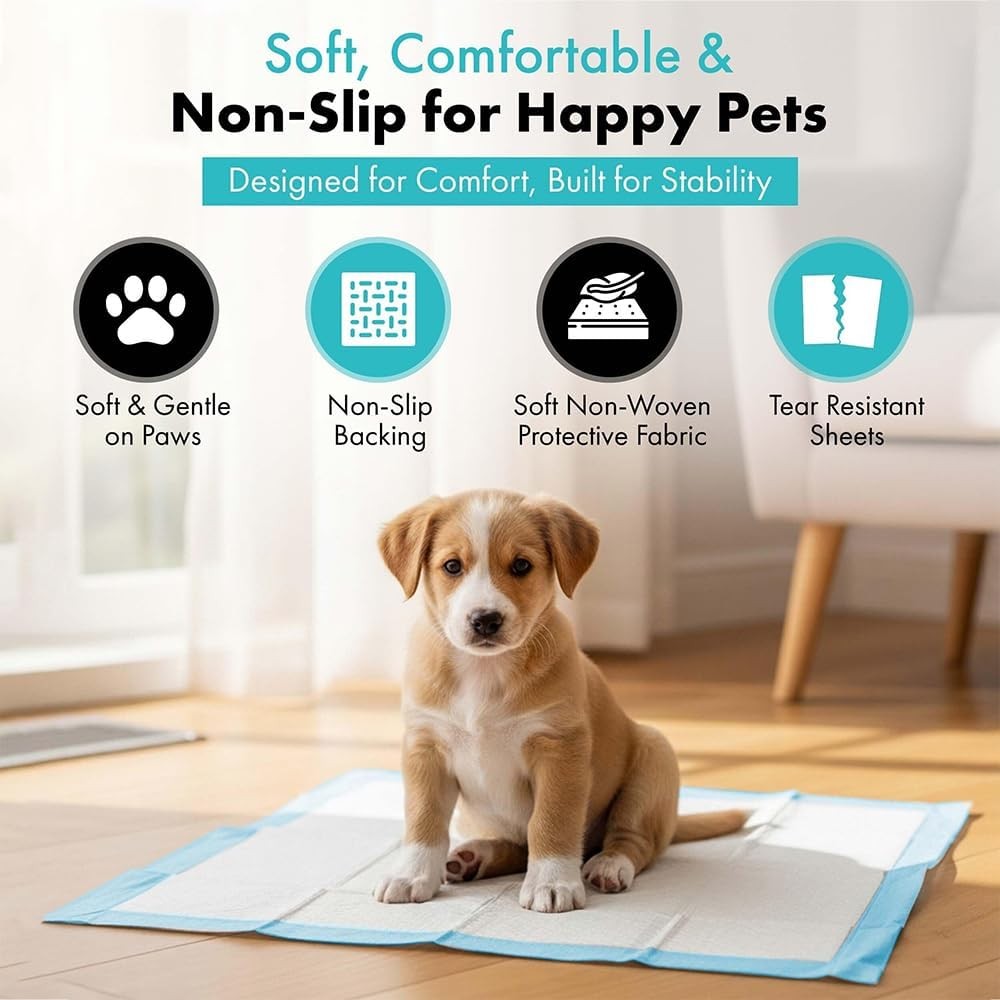 Puppy Pads 100 Count 23.6″ x 23.6″ Super Absorbent Pee Pads Dogs Premium
