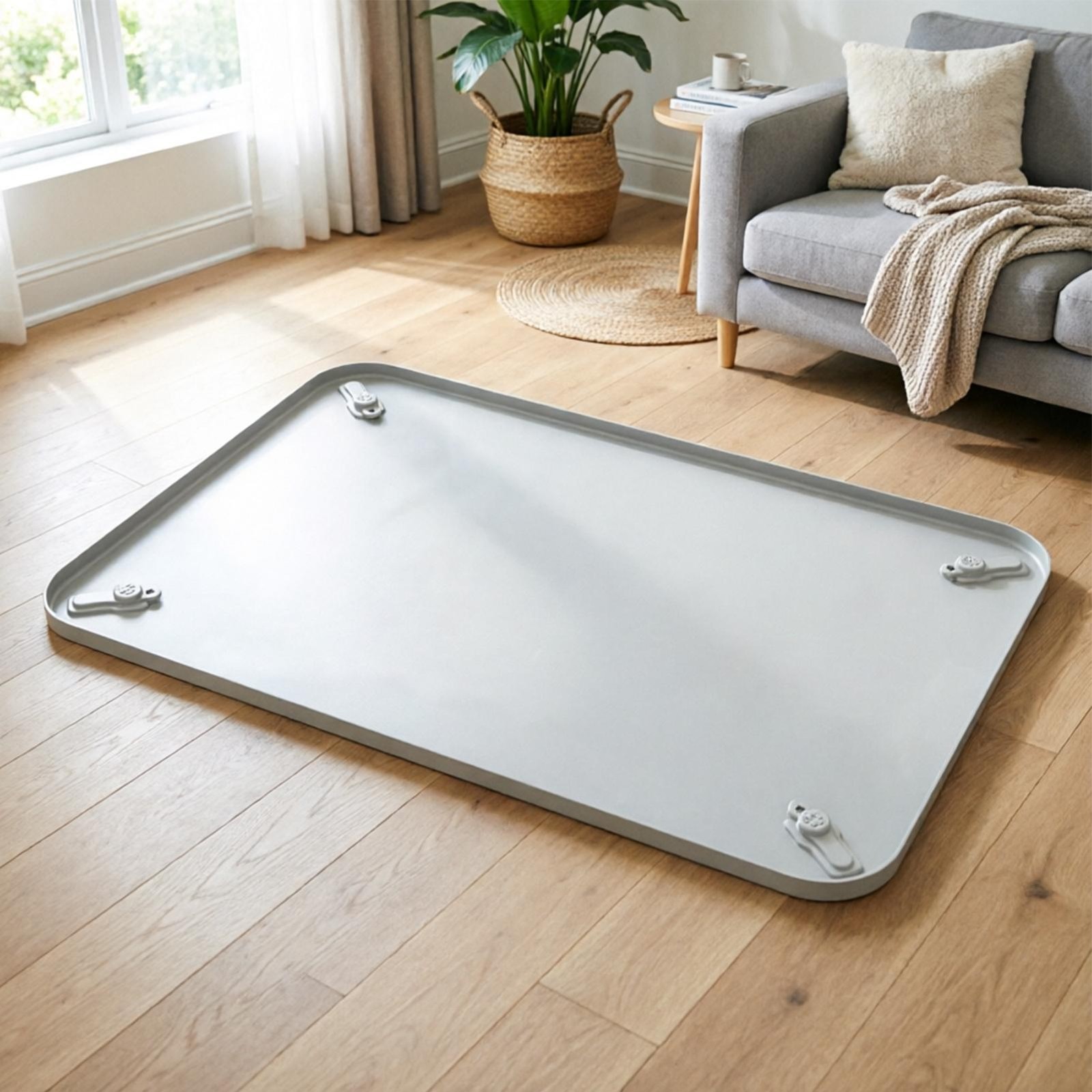 Dog Potty Tray High Edge Silicone Spillproof Non-Slip Indoor Puppy Pee Pad Holde