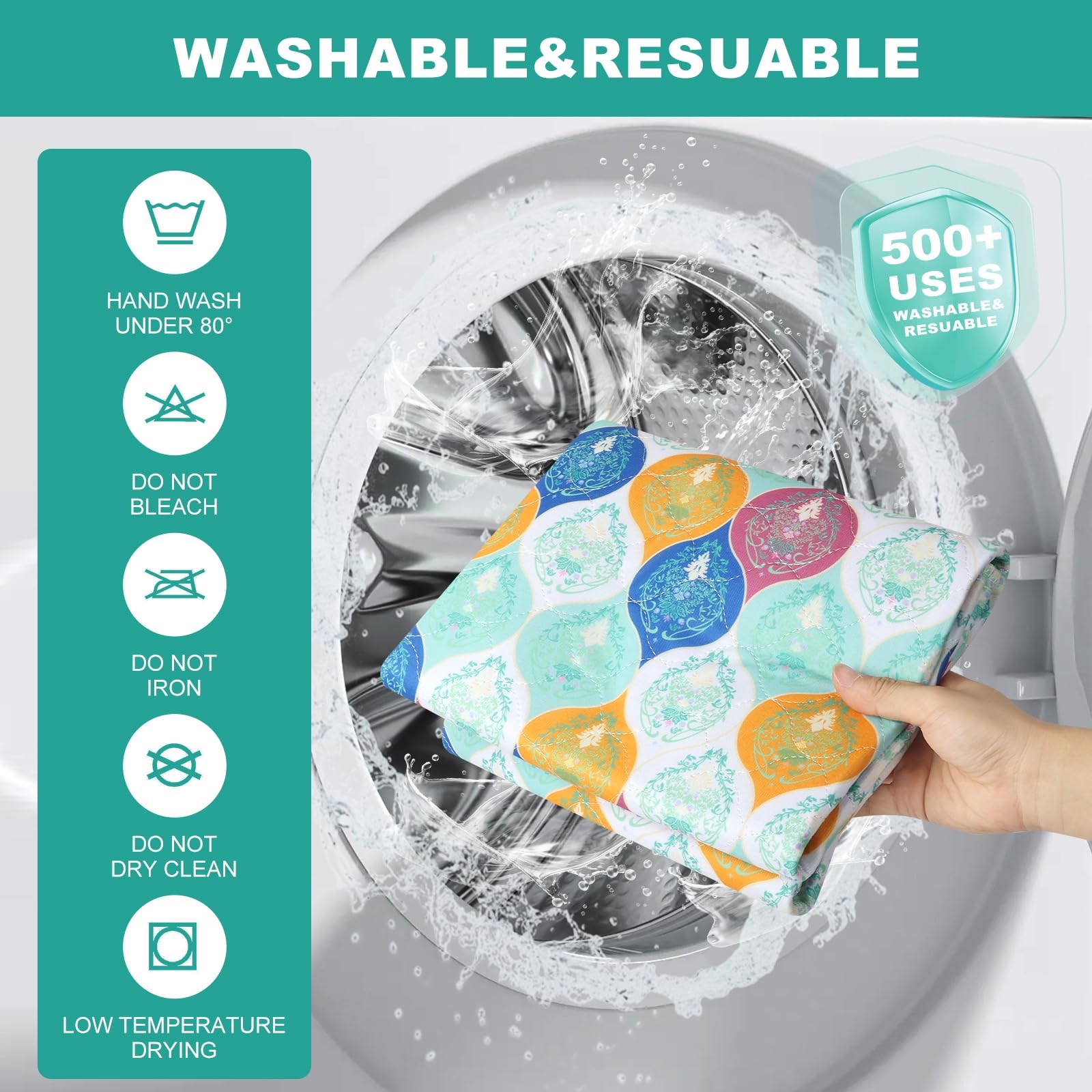 Washable Dog Pee Pads 18″x24″ Non-Slip Leak-Proof 4 Pack – Reusable Training