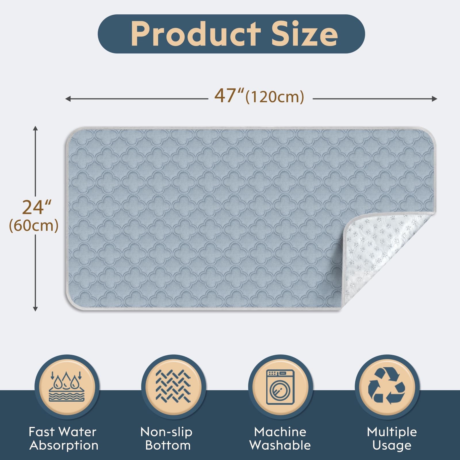 FunFurry Washable Guinea Pig Cage Liner 2 Pack Reusable Washable Pee Pads，Wa…