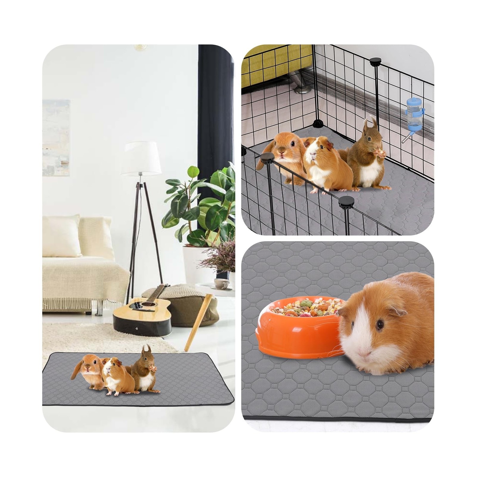 2 Pack Guinea Pig Cage Liners, LWYMX 24” X 48” Washable Guinea Pi… Fast Ship