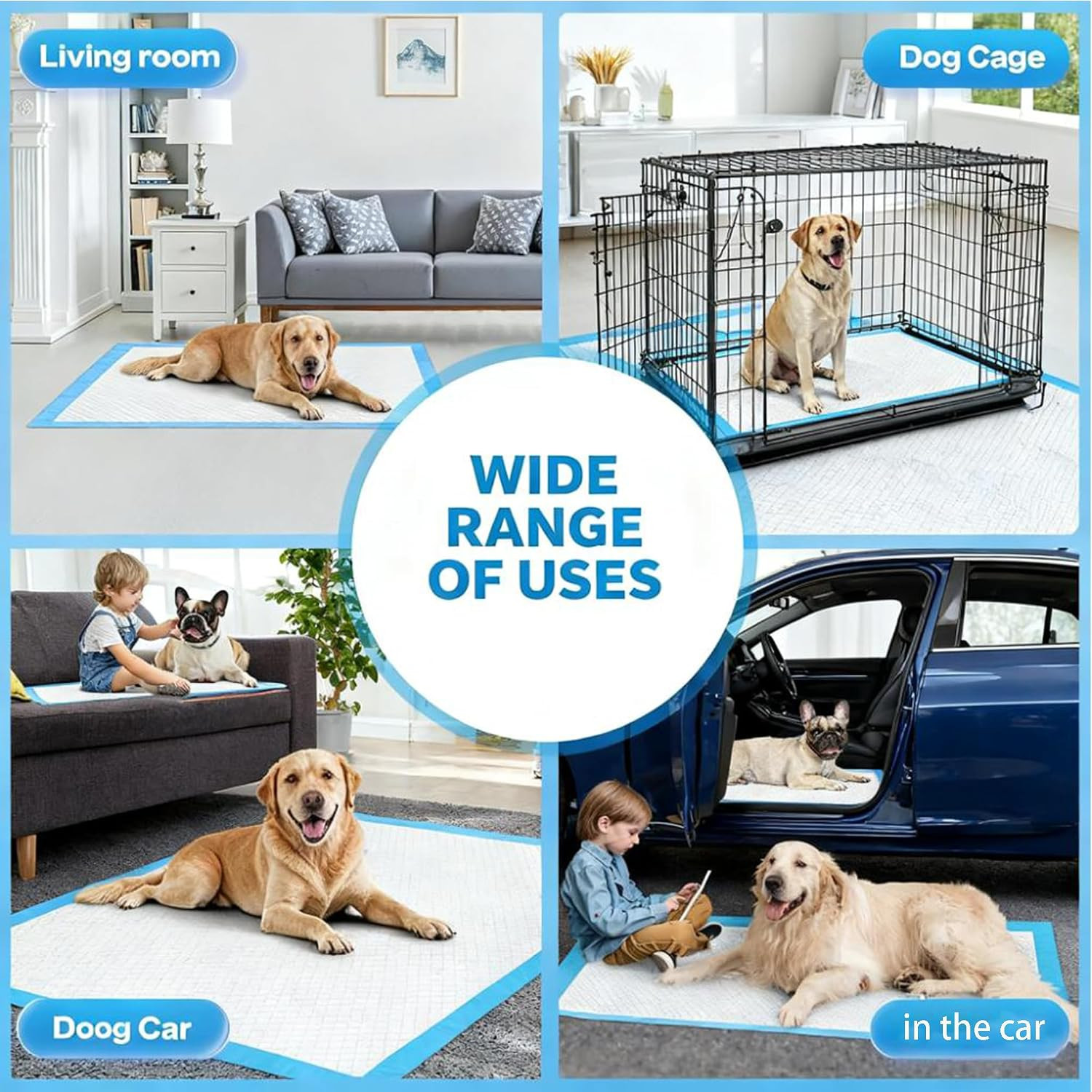 40 Count Extra Large Dog Pee Pads 31″ X 55″, 6-Layer Soft Highly Absorbent Puppy