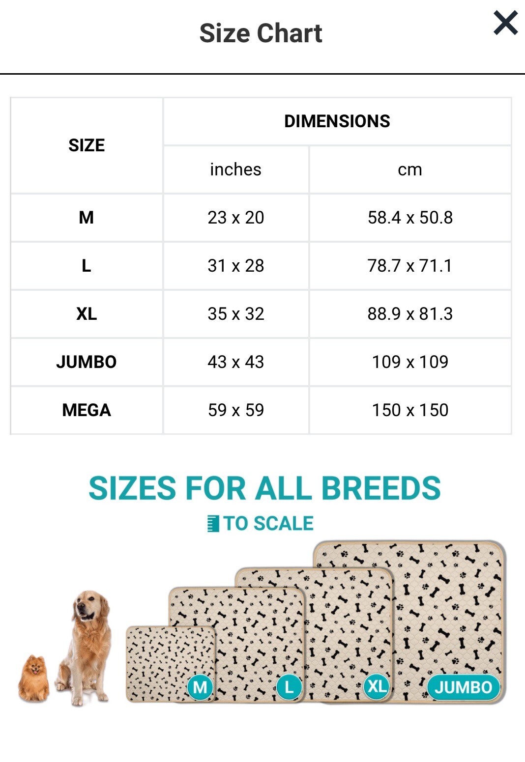 Reusable Pee Pads Washable Puppy Pads – Training Pet Pads Potty Pads (0022)