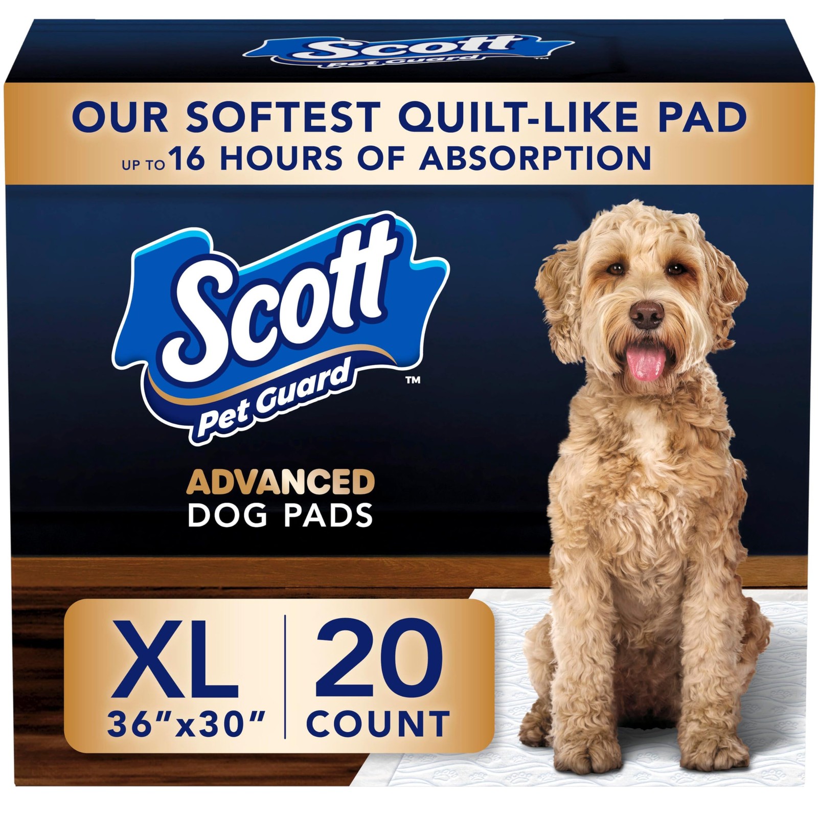 Scott Pet Guard Advanced Dog Pads – XL – 30″ x 36″ – X-Large 20 Pack, White