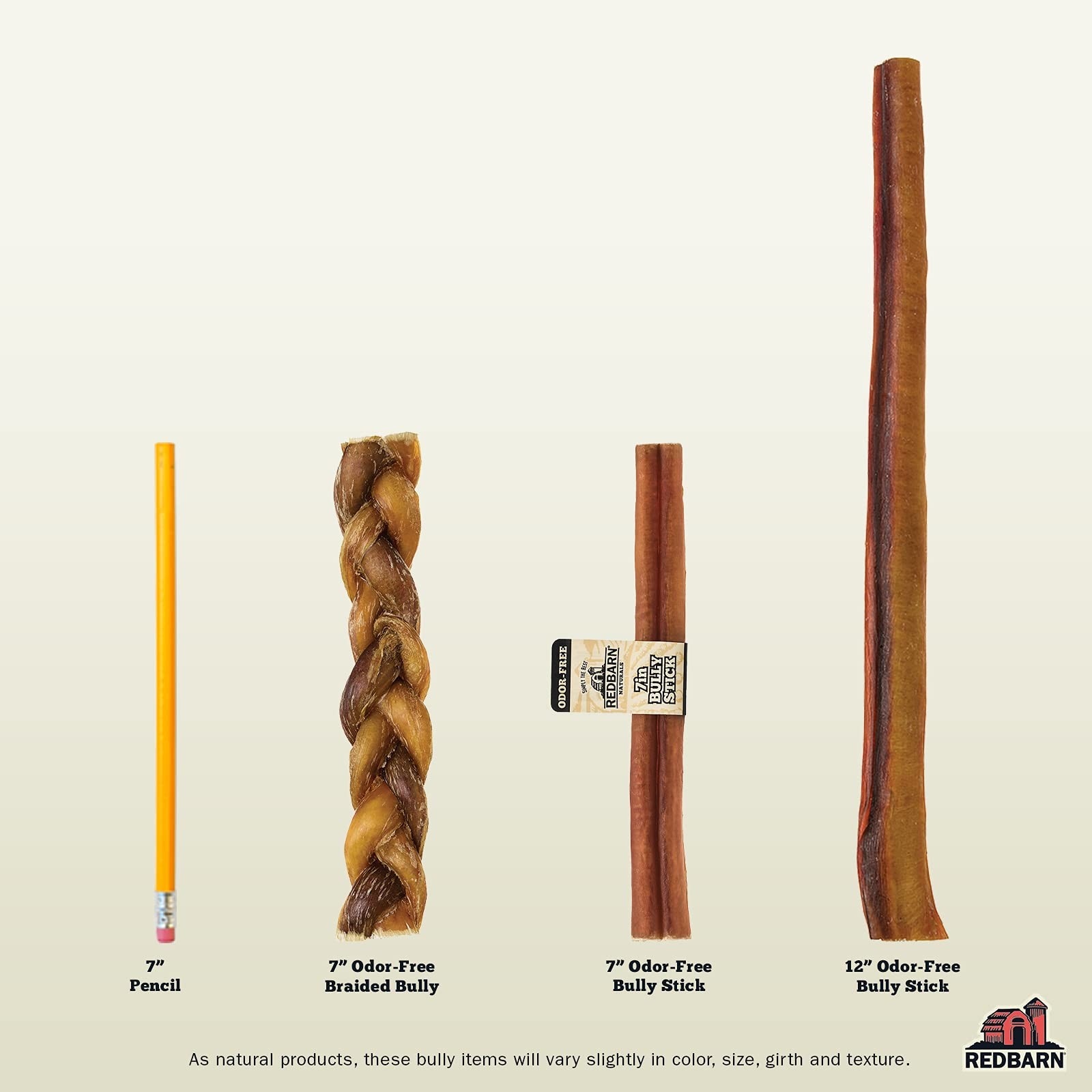 Redbarn Odor Free 7″ Braided Bully Sticks for Dogs 1-Count 1 Count (Pack of 1)