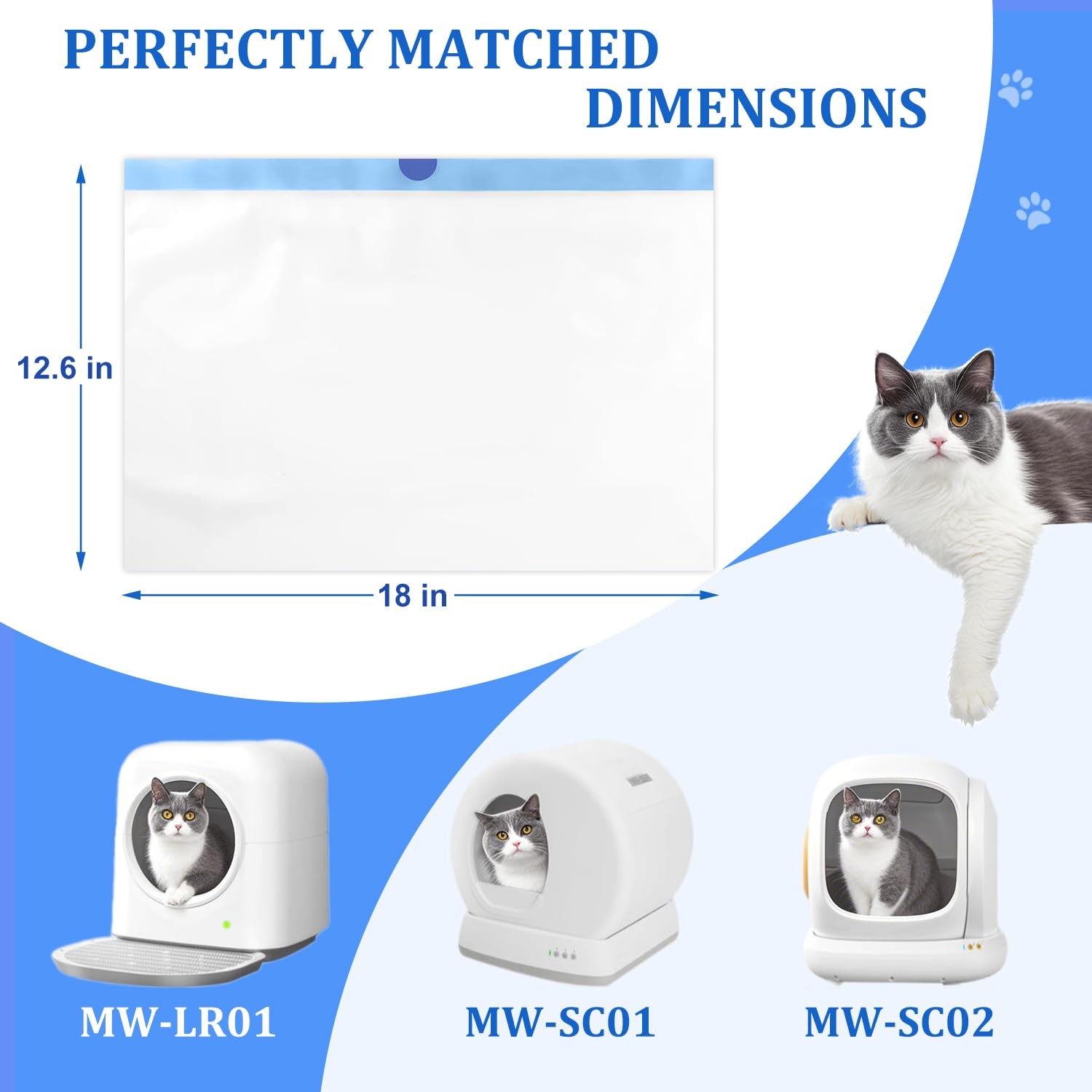 Thicken Cat Litter Bags 120 Pack, cat litter box liners, Leakproof Poop Bags …