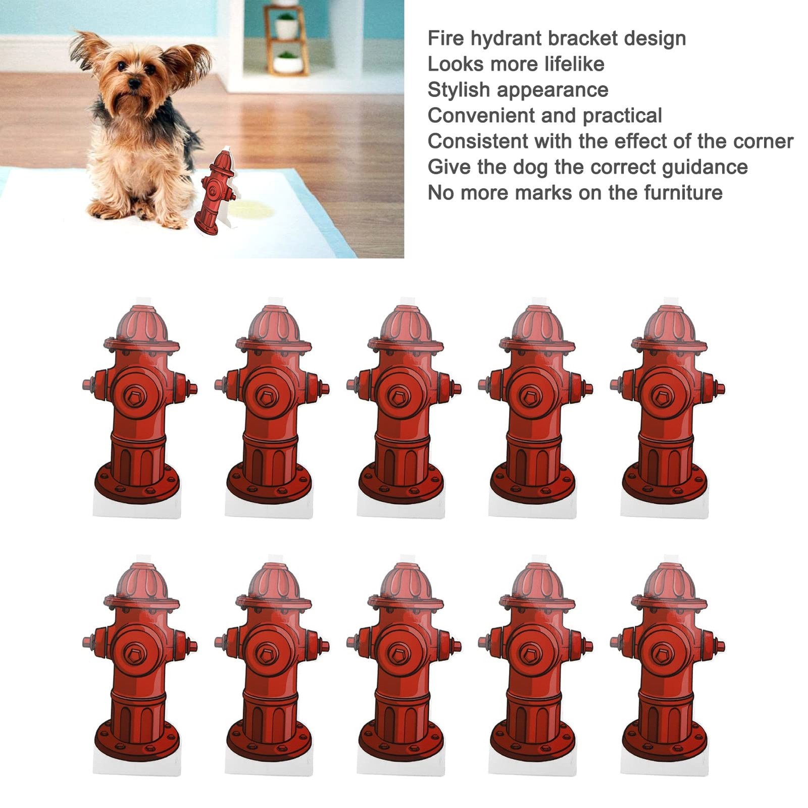 ANKROYU Dog Pee Pad Trainer, 10 Pcs Fire Hydrant Potty Training Aid for Red