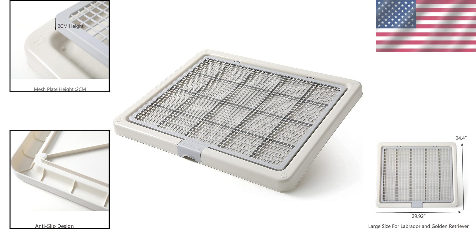 Large Pet Training Tray 76x62cm Grey