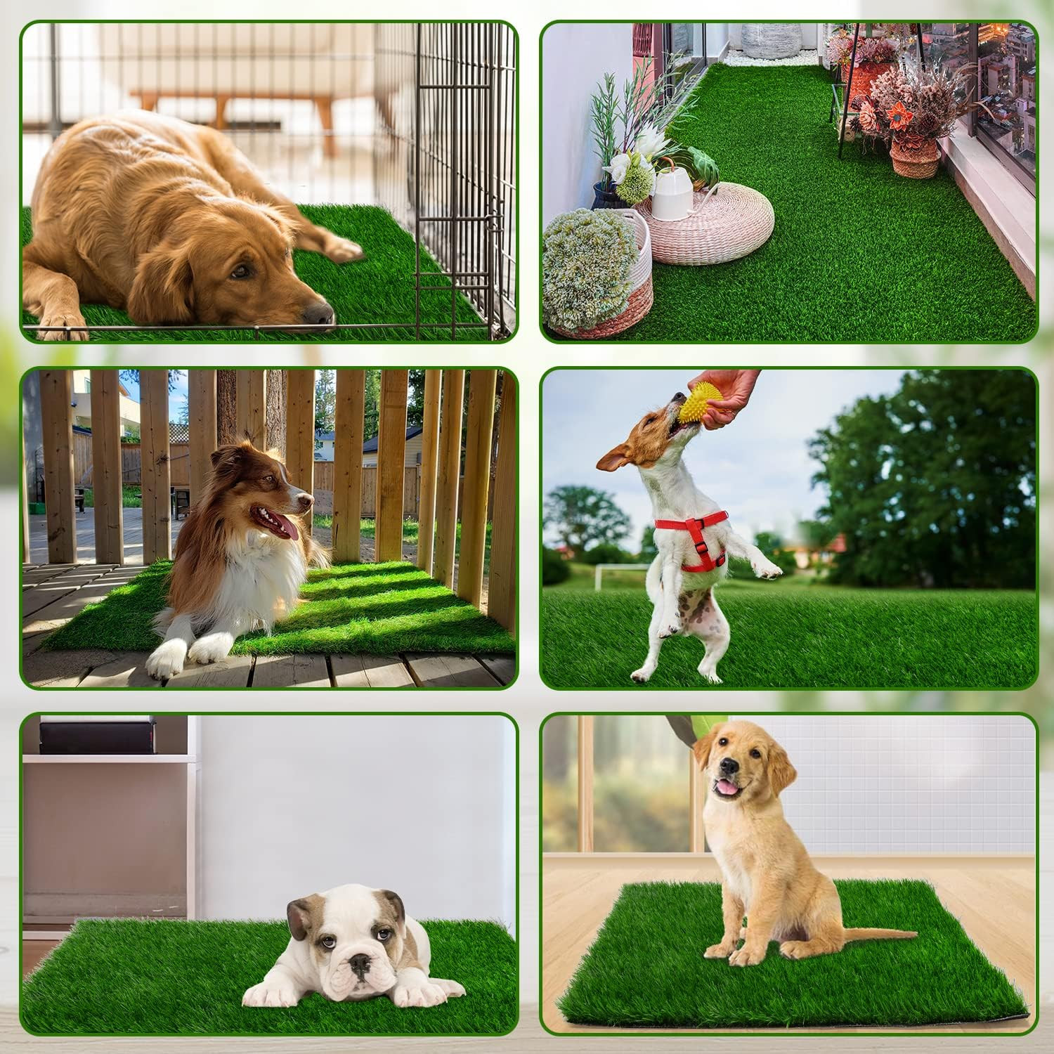 Grass Pad for Dogs 39.3 X 31.5 Inches Fast-Drain Artificial Grass for Pets Potty