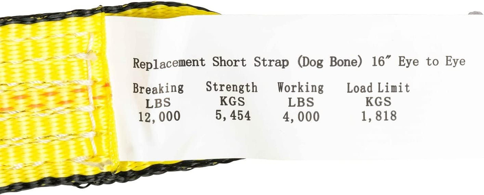 (4 Pack) 2″ X 16″ Replacement Dog Bone Short Strap | Heavy-Duty 2 Inch Car Tie d