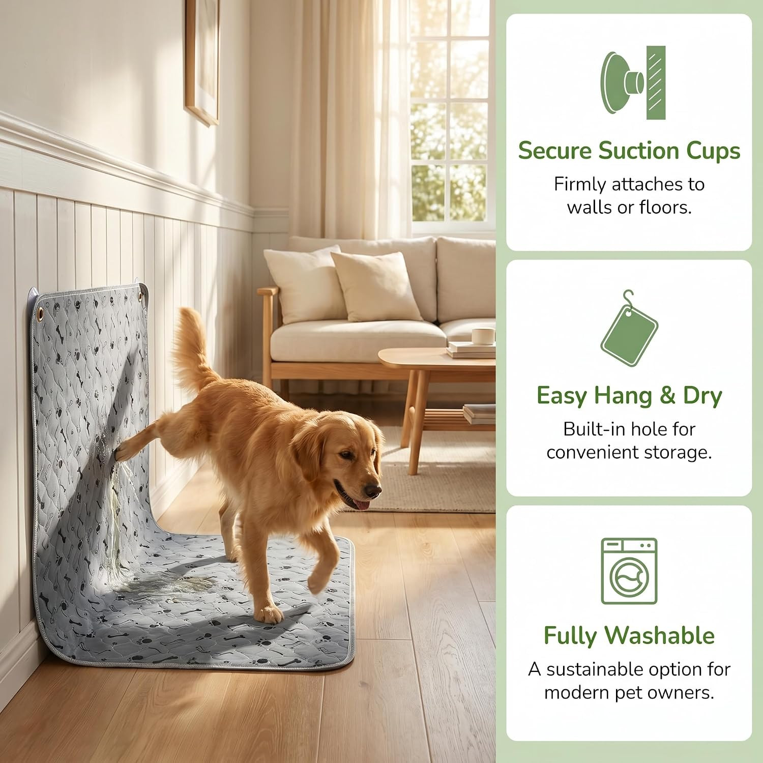 Washable Pee Pad Dog,Waterproof Puppy Training Mat, Reusable Pet Bed Pad | Heavy