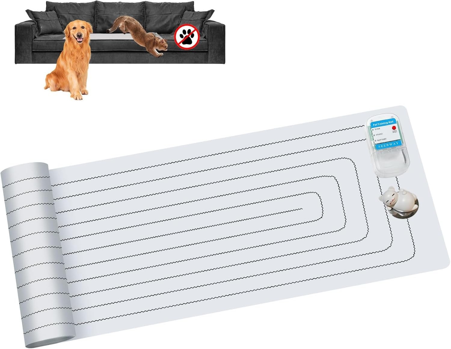 Scat Pet Shock Mat with Tester, Shock Pads for Dogs and Cats Training Indoor,…