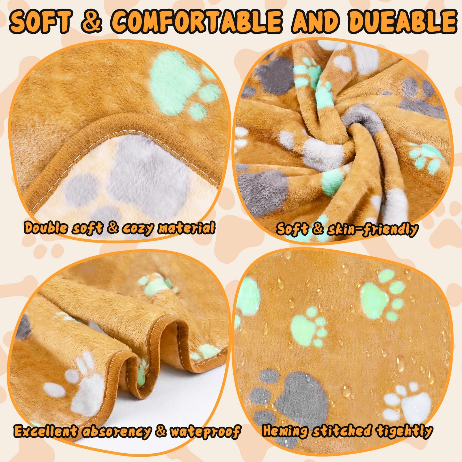 YedsIntu 6 Pcs Washable Guinea Pig Blankets Absorbent Small Animal Fleece