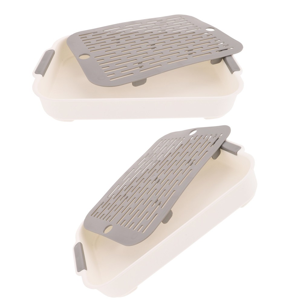 2Pcs Reusable White PP Litter Box for Guinea Pigs Rabbits Small Animal Toilet