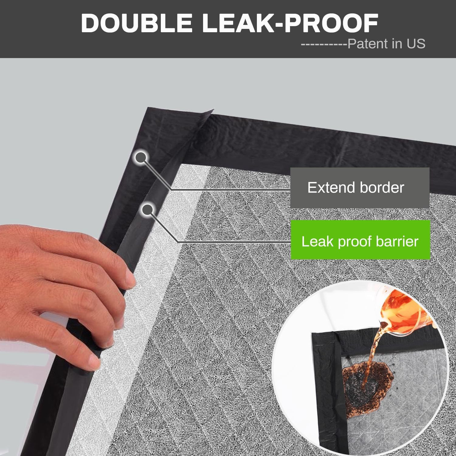 Charcoal Puppy Pads 28X34 Inches Extra Large Dog Pee Pads Odor-Control & Leak-Pr