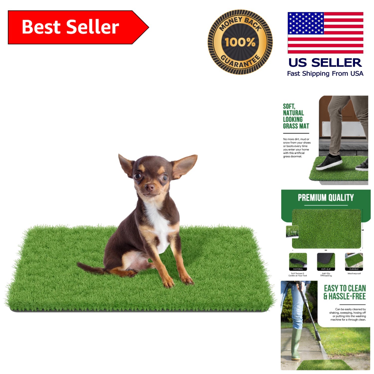 Weather-Resistant 29.5″x17″ Fake Grass for Dogs – Quick Drying & Easy Care