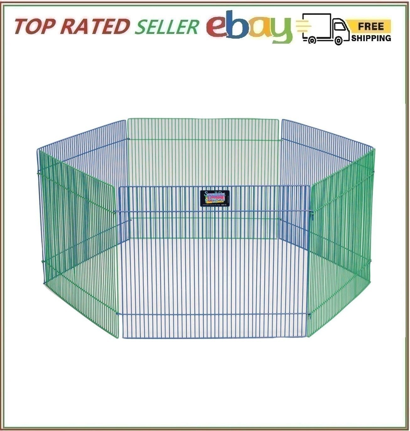 MidWest Homes for Pets Small Animal Pet Playpen/Exercise Pen, Blue and Green,…