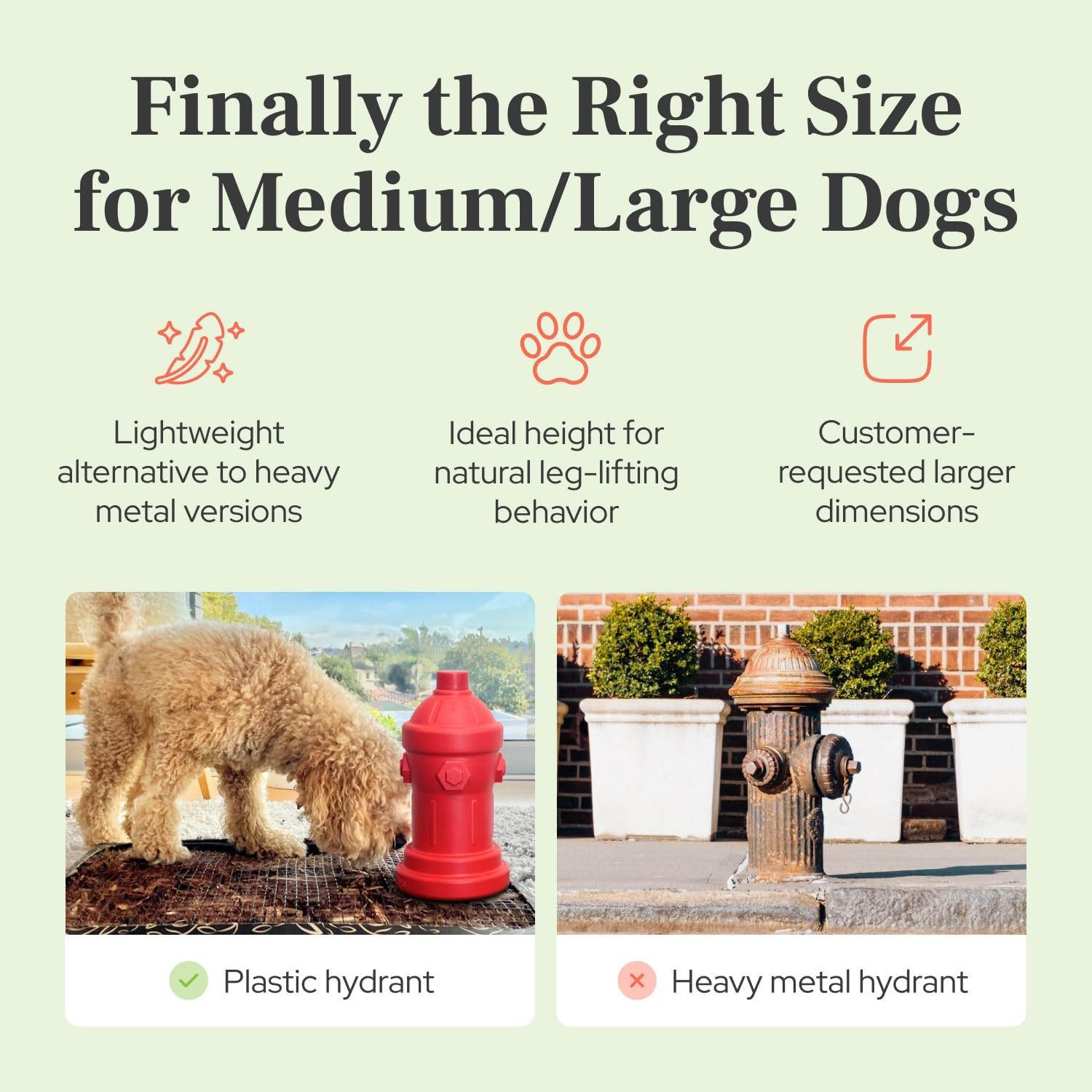 Large Dog Fire Hydrant 8X14 for Potty Training – Indoor Outdoor Male Dog Pee Tra