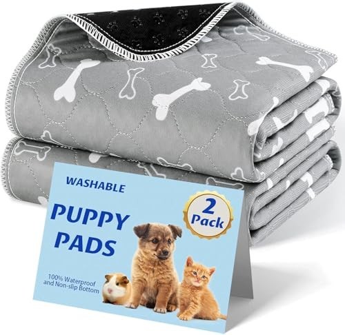 Reusable Dog Pee Pads 2 Pack 31×36 Inch Washable Puppy Potty Training Pads