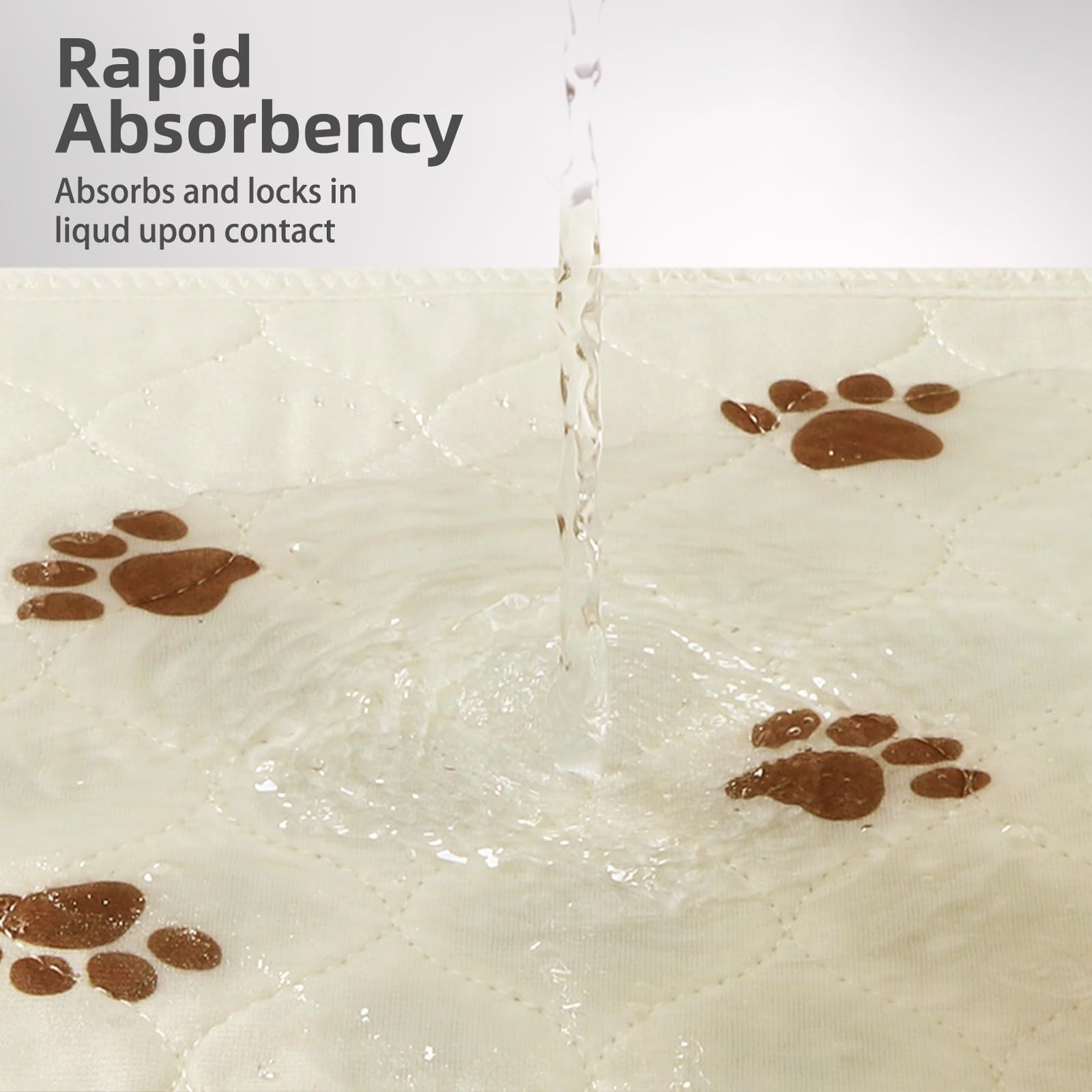 PUPTECK Washable Pee Pads Dog Training Pads 2 Pack Beige 36×72 in
