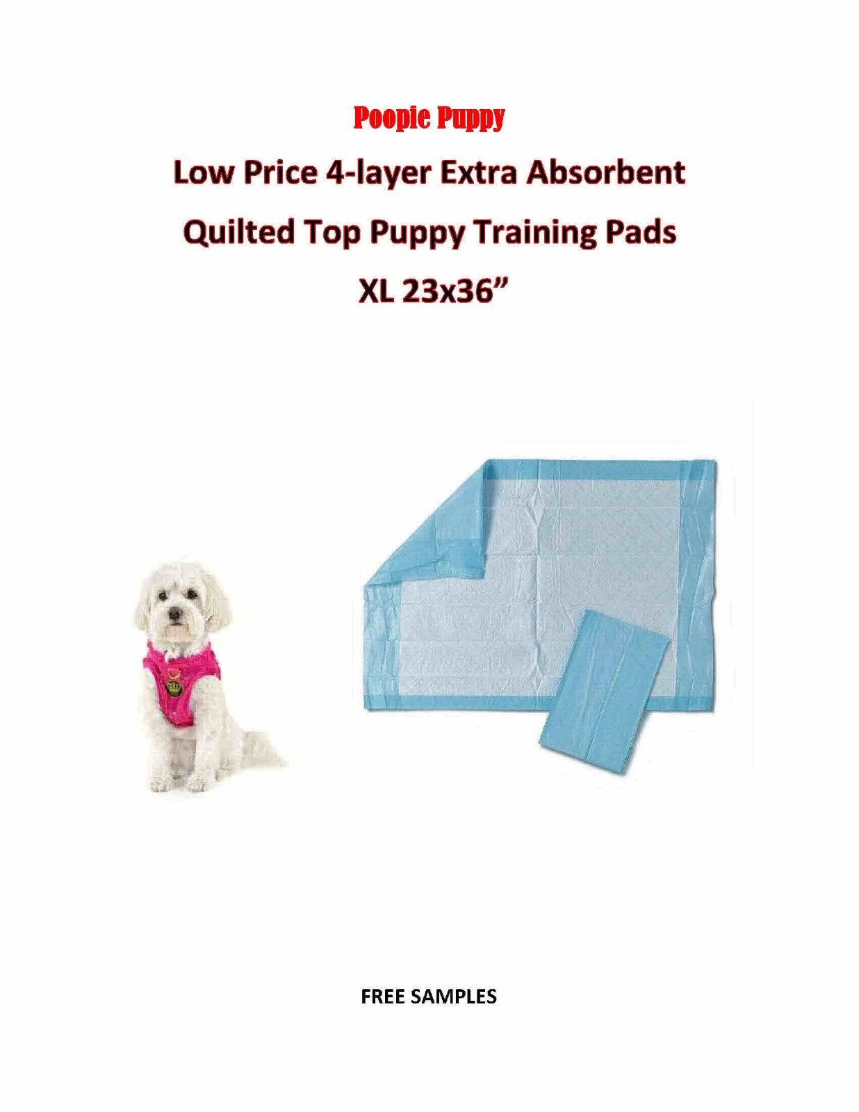 150ct 23X36″ Quilted Top 4-Layer Extra Absorb Puppy Dog/Under Pads MSC281229C