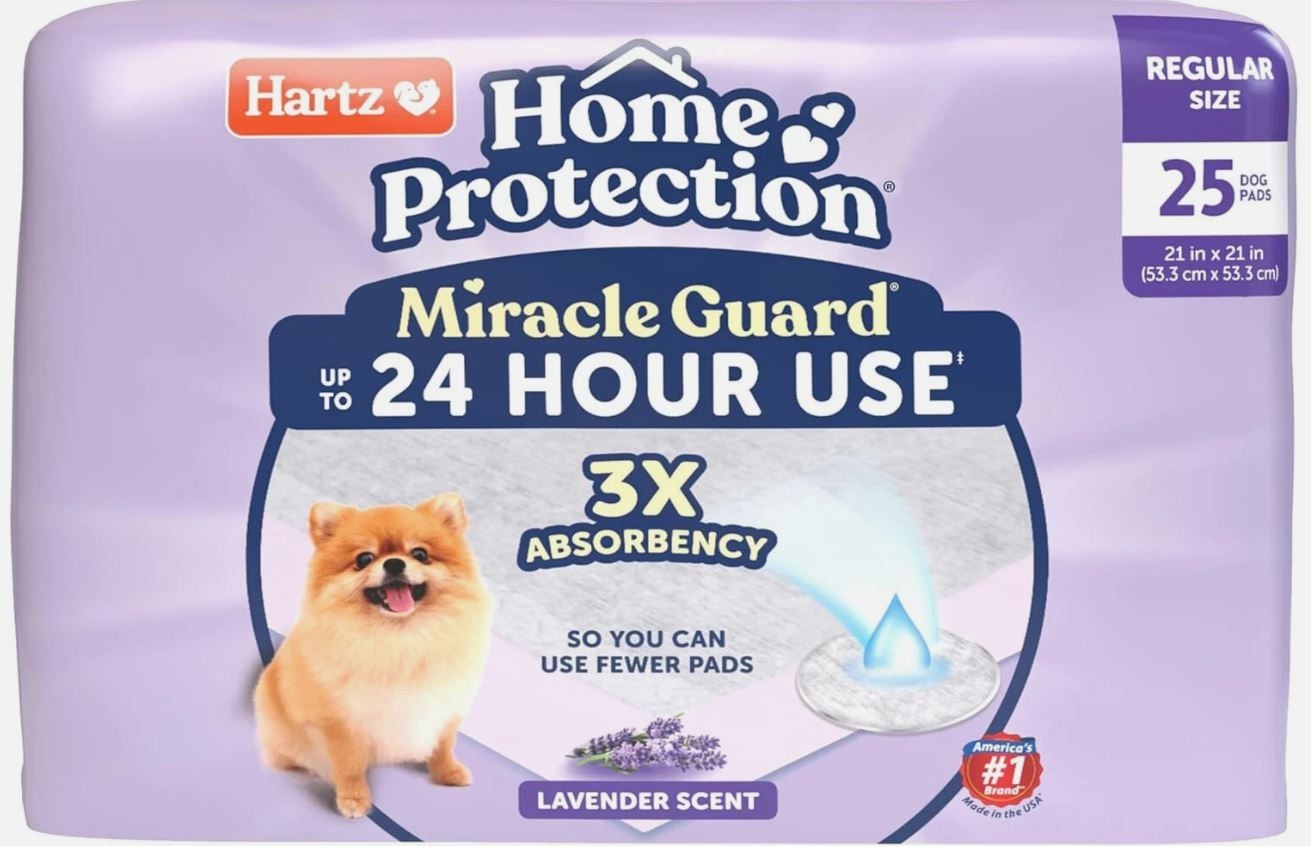 Hartz Home Protection Miracle Guard Lavender Scented Dog Pads 25 ct 21X21
