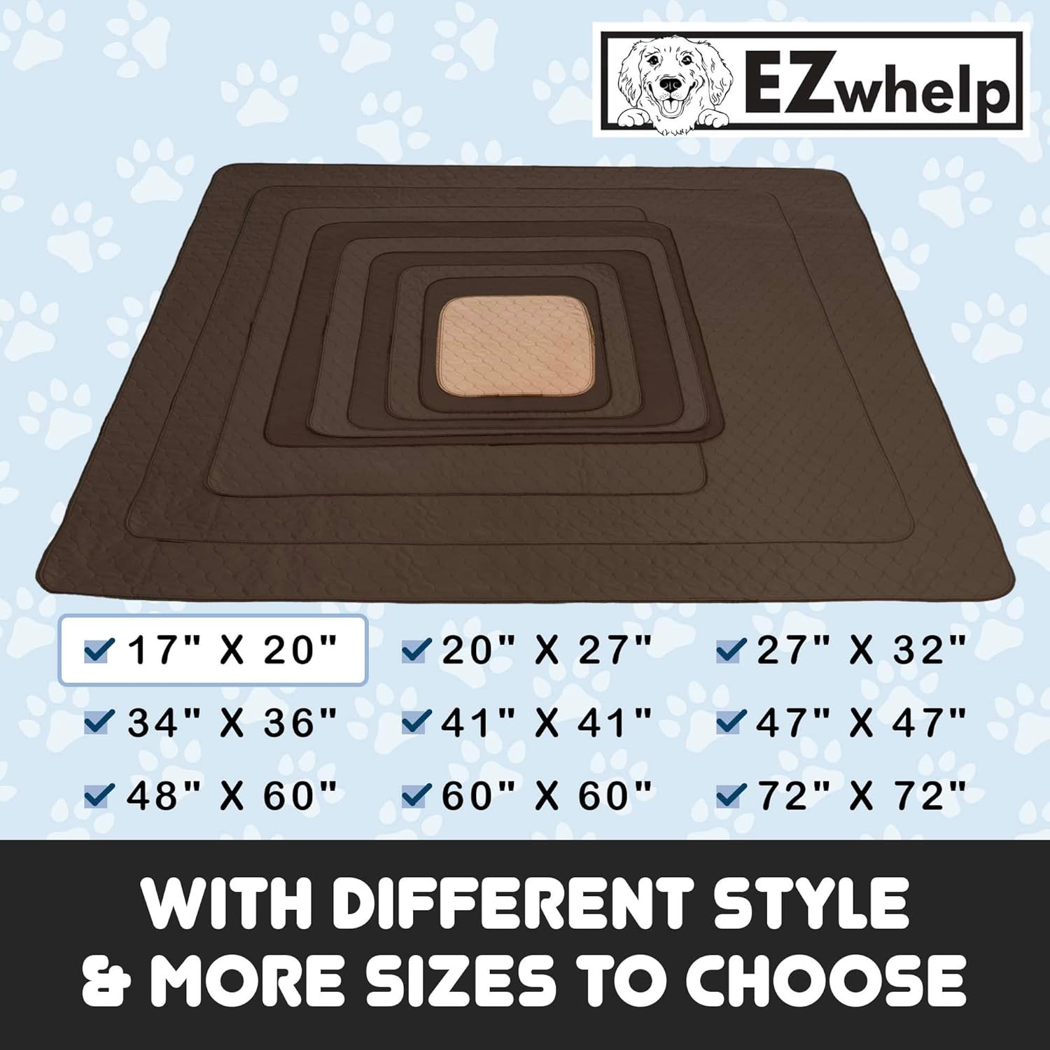 Reusable Washable Dog Pee Pads Waterproof Puppy Training Whelping Pad Rounded